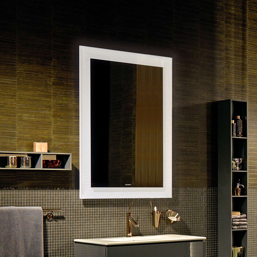 CONTEMPORANEA タンボリン ＆ スティック3本 ＆ RMVスペア Duravit CC9643000006000 Cape Cod Mirror With Lighting