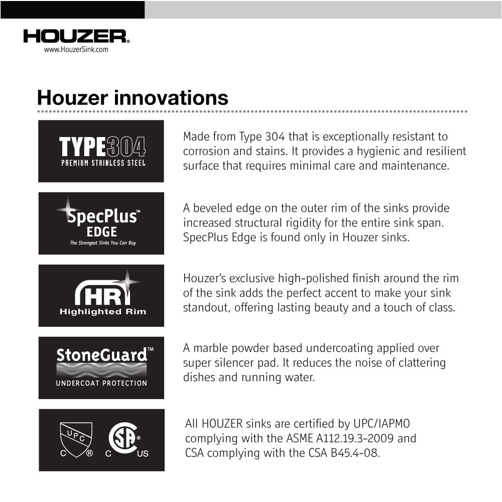 Houzer MS-1708 Club 6-1/4