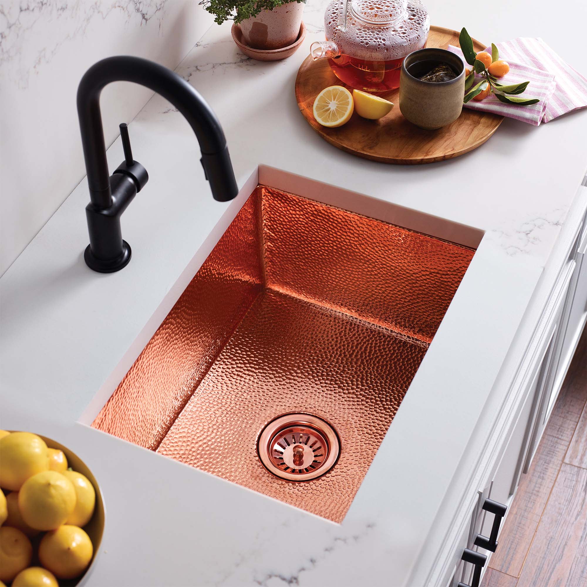 Single Bowl Copper Kitchen Sink Hammered Antique-Stock Clearance Sale