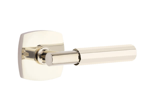 Emtek C5316MW.TAMW.FAUS14.RH Select Faceted Lever Handle With T-Bar Stem  And Urban Modern Rosette