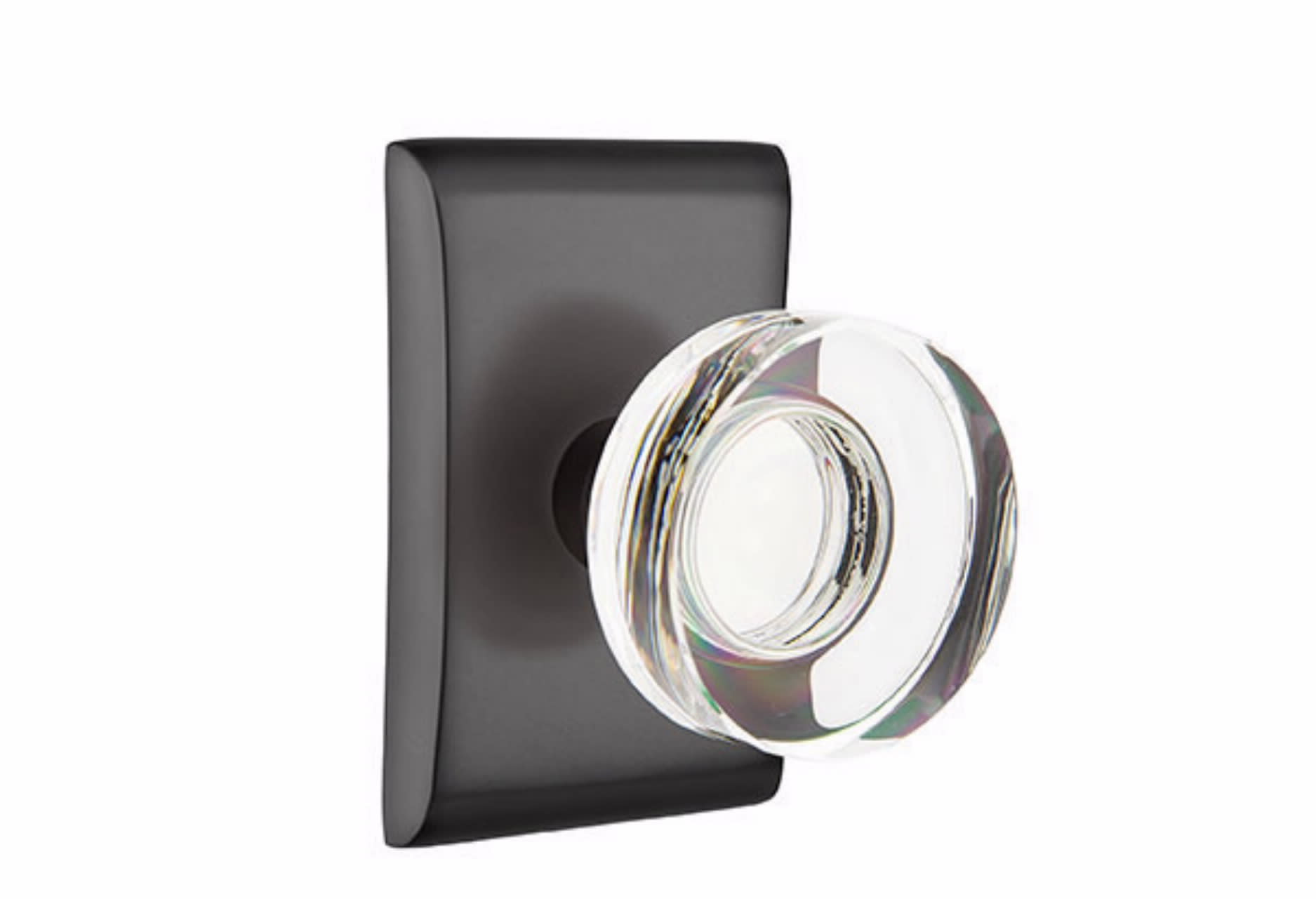 Emtek 5051MDCUS19-23/4 Modern Disc Glass Knob With Neos Rosette