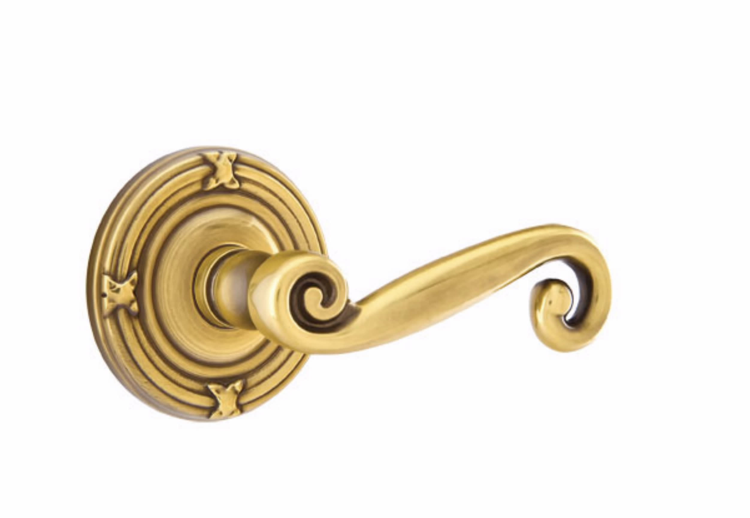 Emtek Door Knob, Ribbon & Reed Series, Designer Brass