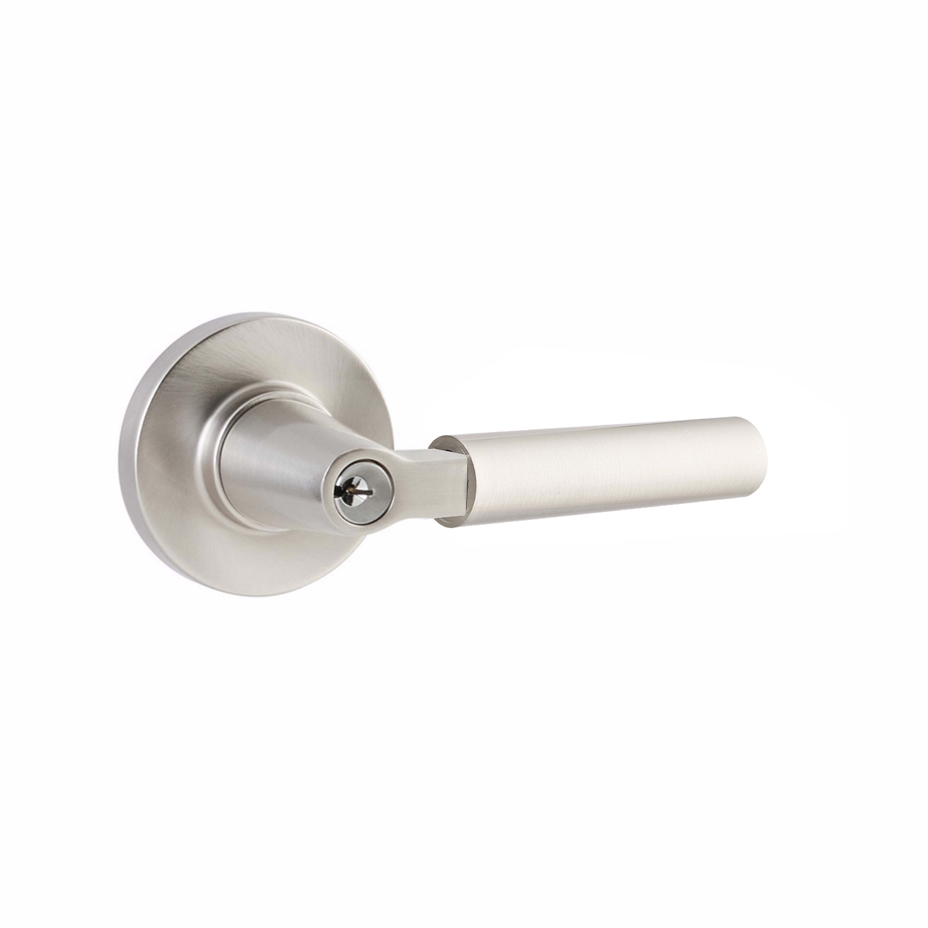 Emtek 5015US14.KLSUS10B.SMUS15.LH Select Key In Smooth Lever Handle With  Disk Rosette | QualityBath.com