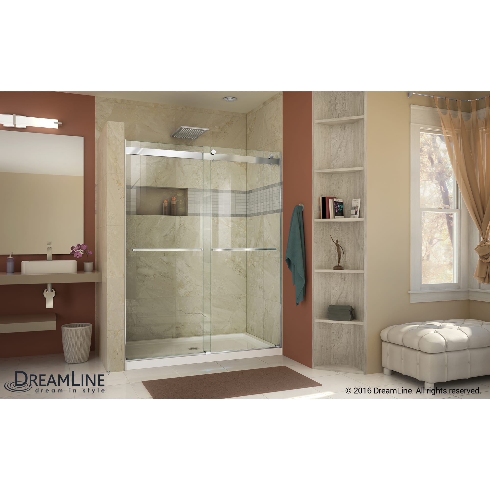 Dreamline Essence 56 To 60 In X 76 In Semi Frameless Sliding Shower Door In Brushed Nickel Shdr 6360760 04 At The Home Depot Mobile