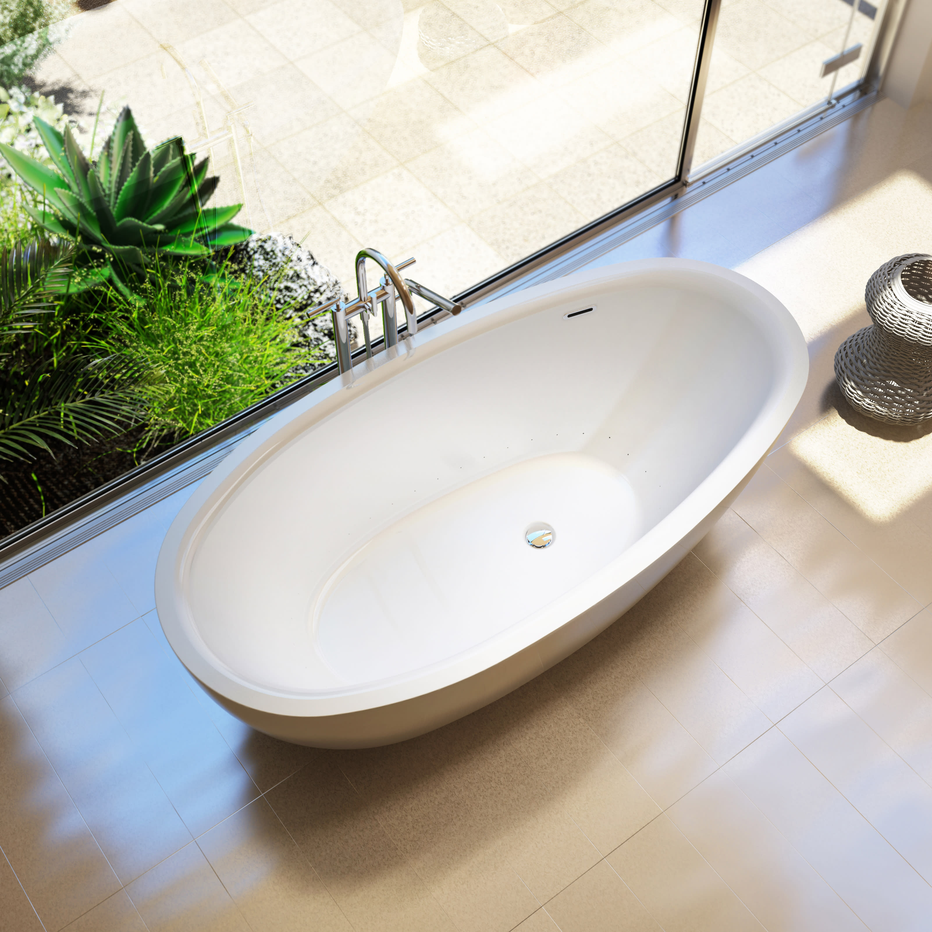 Bain Ultra BESSOFN0N Essencia Design Freestanding Soaker Tub Bain Ultra BESSOFN0N Essencia Design Freestanding Soaker Tub