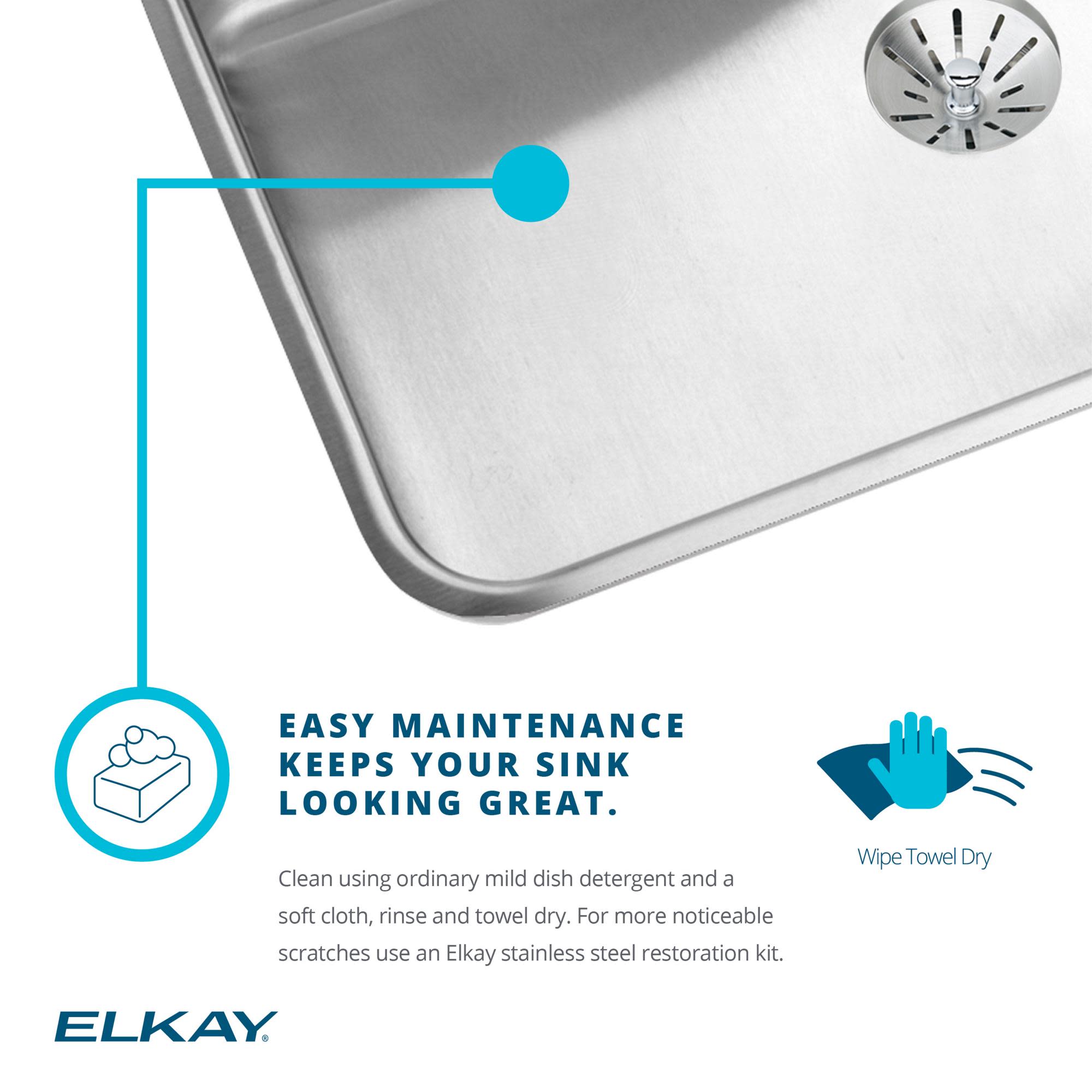 Elkay LR2522PD Lusterstone 25" Kitchen Sink With Perfect Drain 