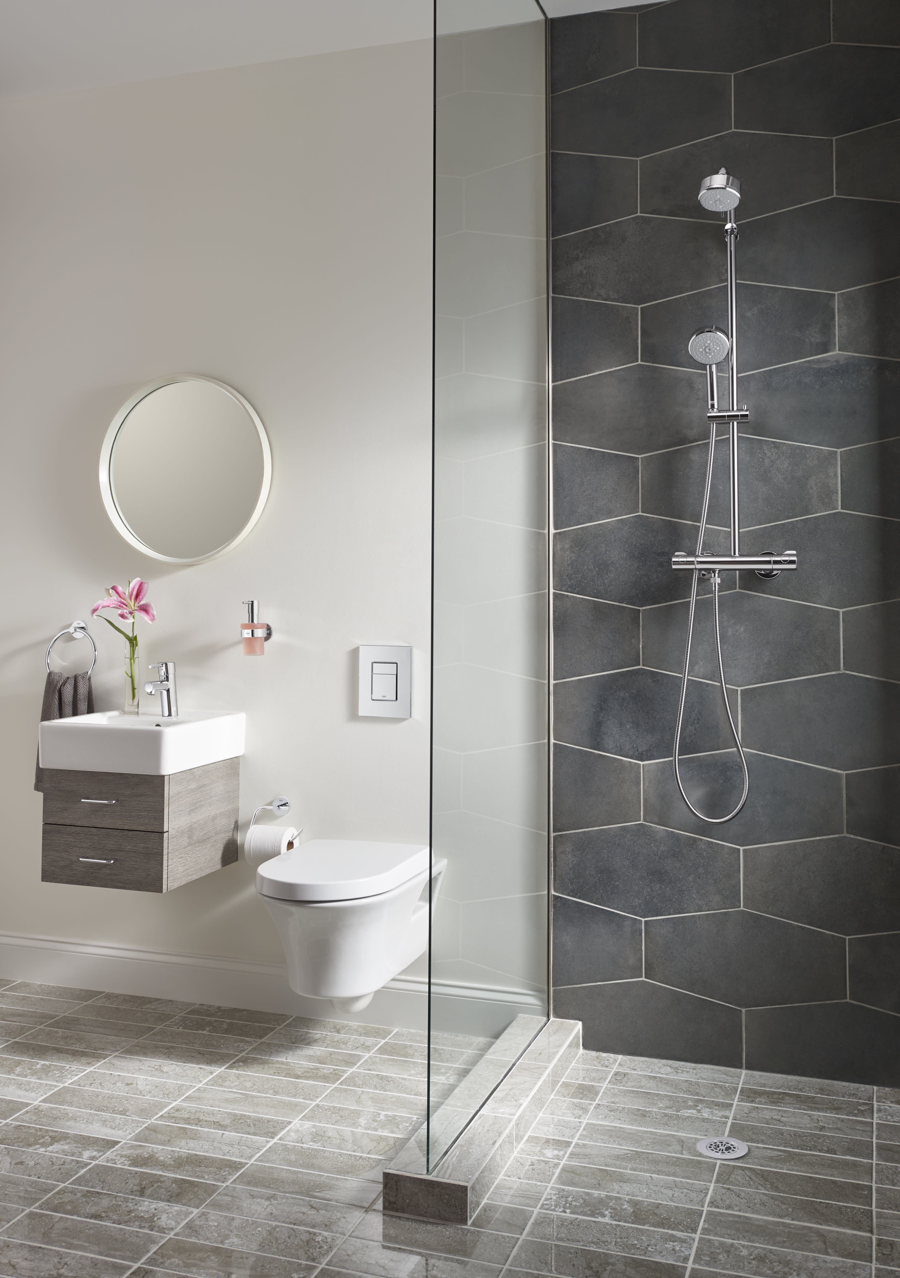 Grohe 26421000 New Tempesta Exposed Thermostatic Shower Set
