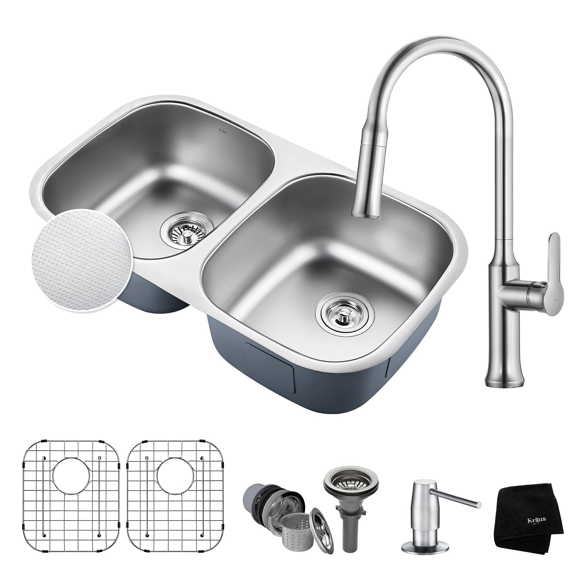 Kraus Kbu22e 1630 Kitchen Sink And Faucet Combo Qualitybath Com