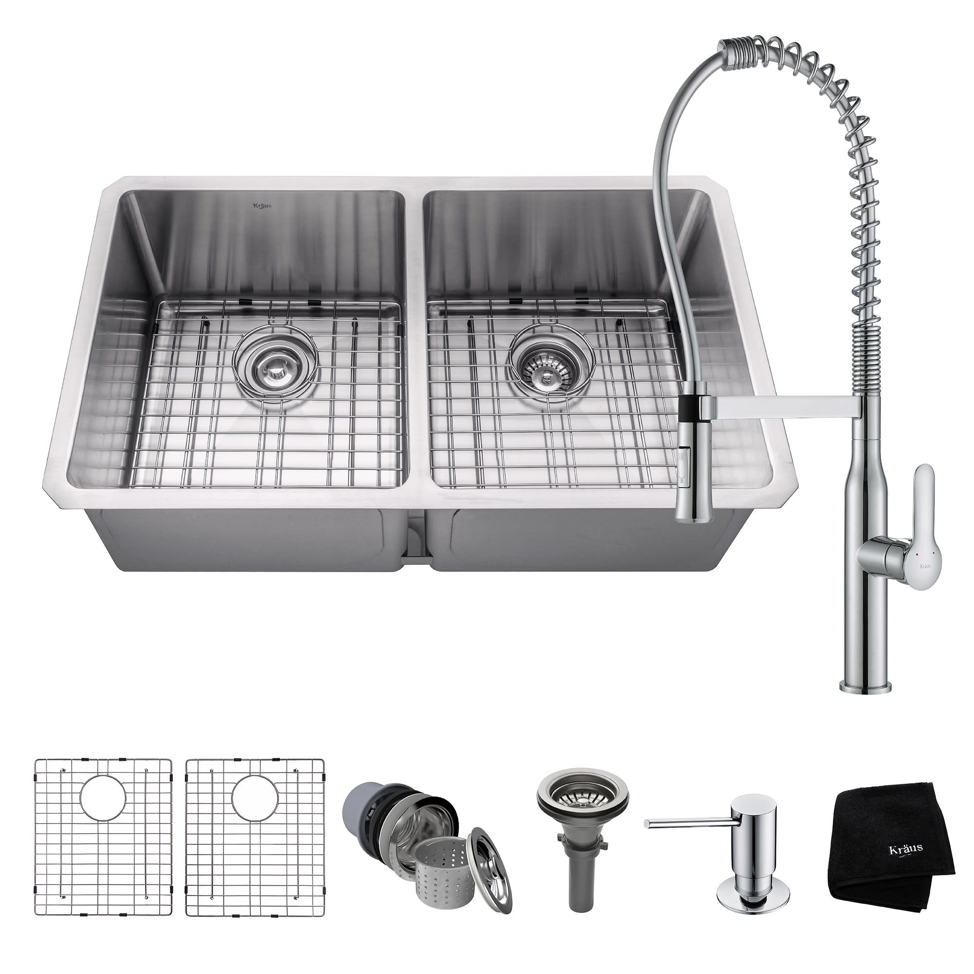 Kraus Khu102 33 1650 32 3 4 Kitchen Sink And Faucet Combo