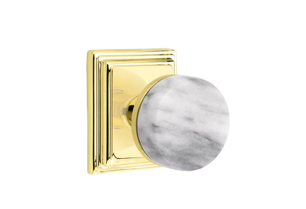 Emtek 8161CCMRKWH Select White Marble Knob With Conical Stem Emtek 8161CCMRKWH Select White Marble Knob With Conical Stem