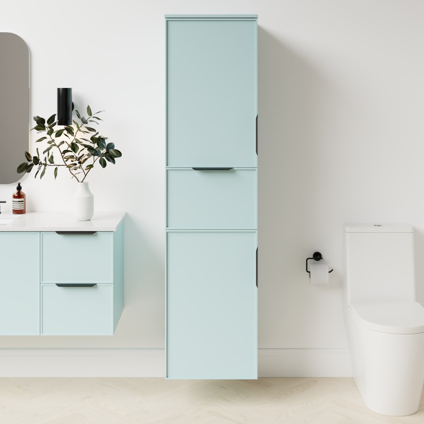 Timberline NAT-LC-18-21-W-GB-LH Natick Wall Hung Linen Closet