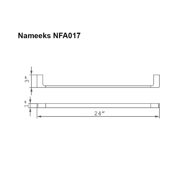 Nameeks NFA017 By Nameek's General Hotel Towel Bar, 24 Inch