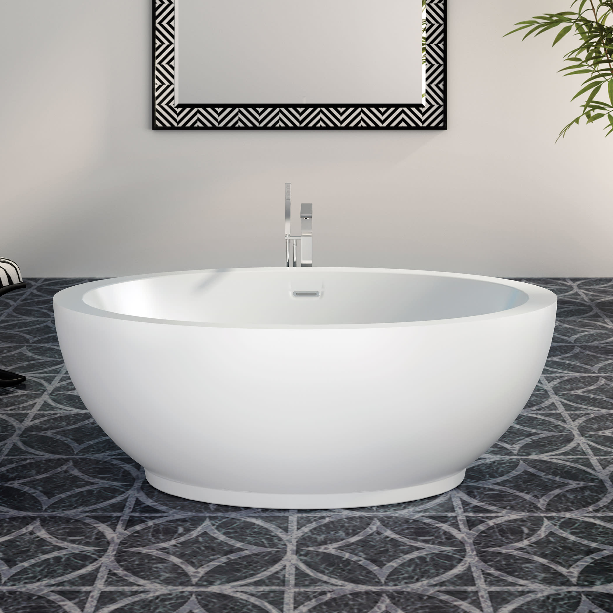 Bain Ultra BOPPOF00N-01 Opalia Center Ellipse Soaker Tub