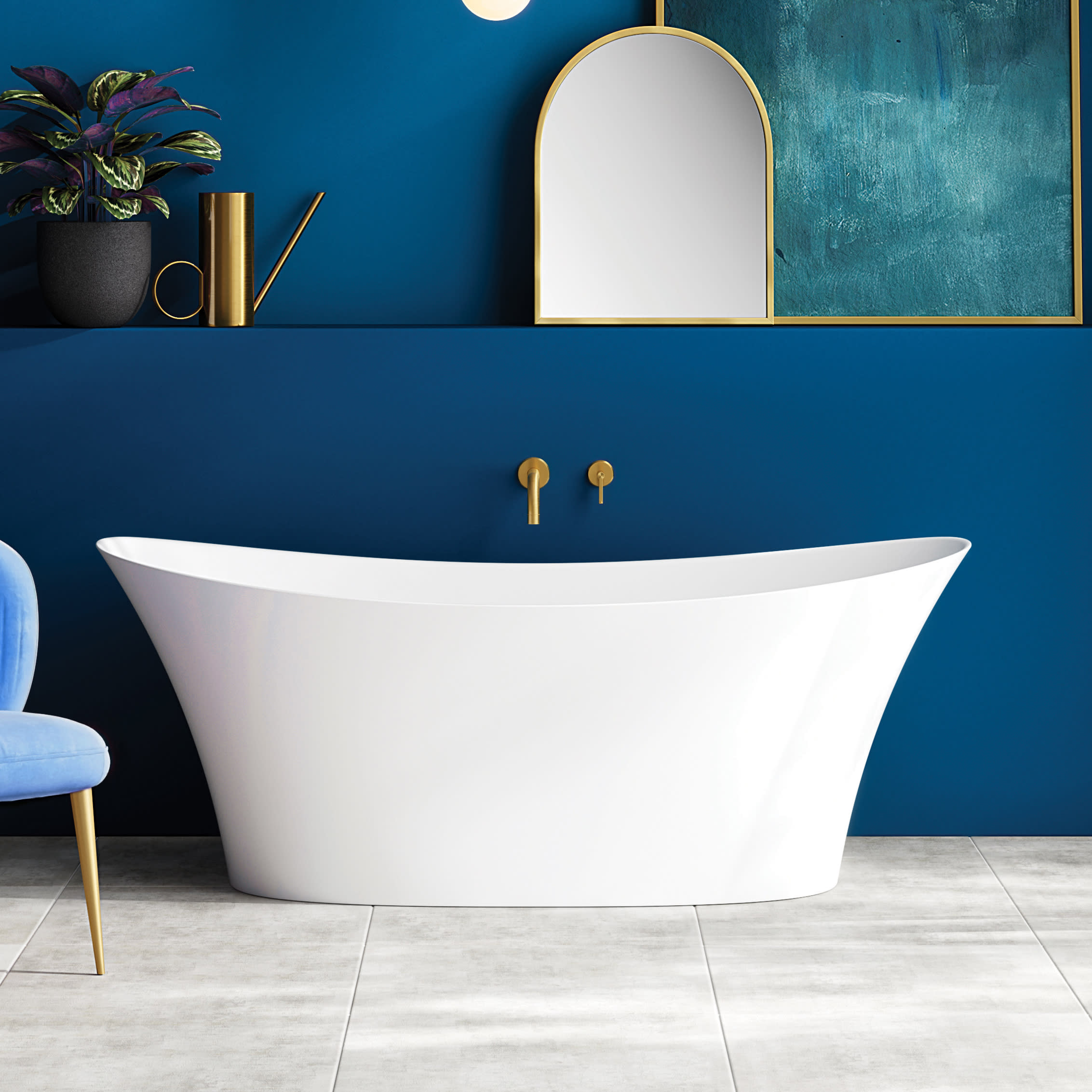 Perlato PLEALA6833 Alessandria Eco-Lapistone Soaker Tub