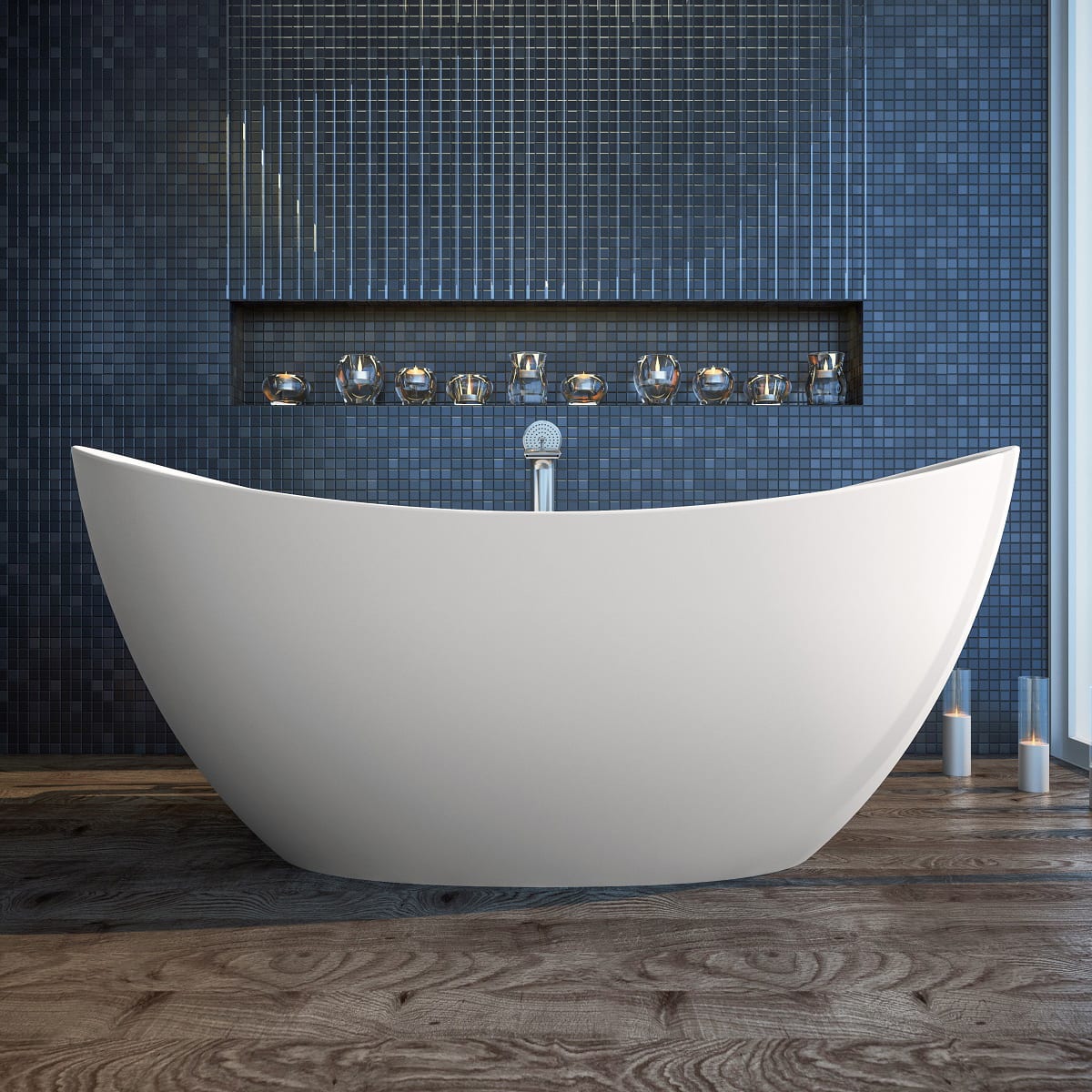 ᐈ 【Aquatica Aura Mini Victorian Gold-Blck Round Freestanding Solid Surface  Bathtub】 Buy Online, Best Prices