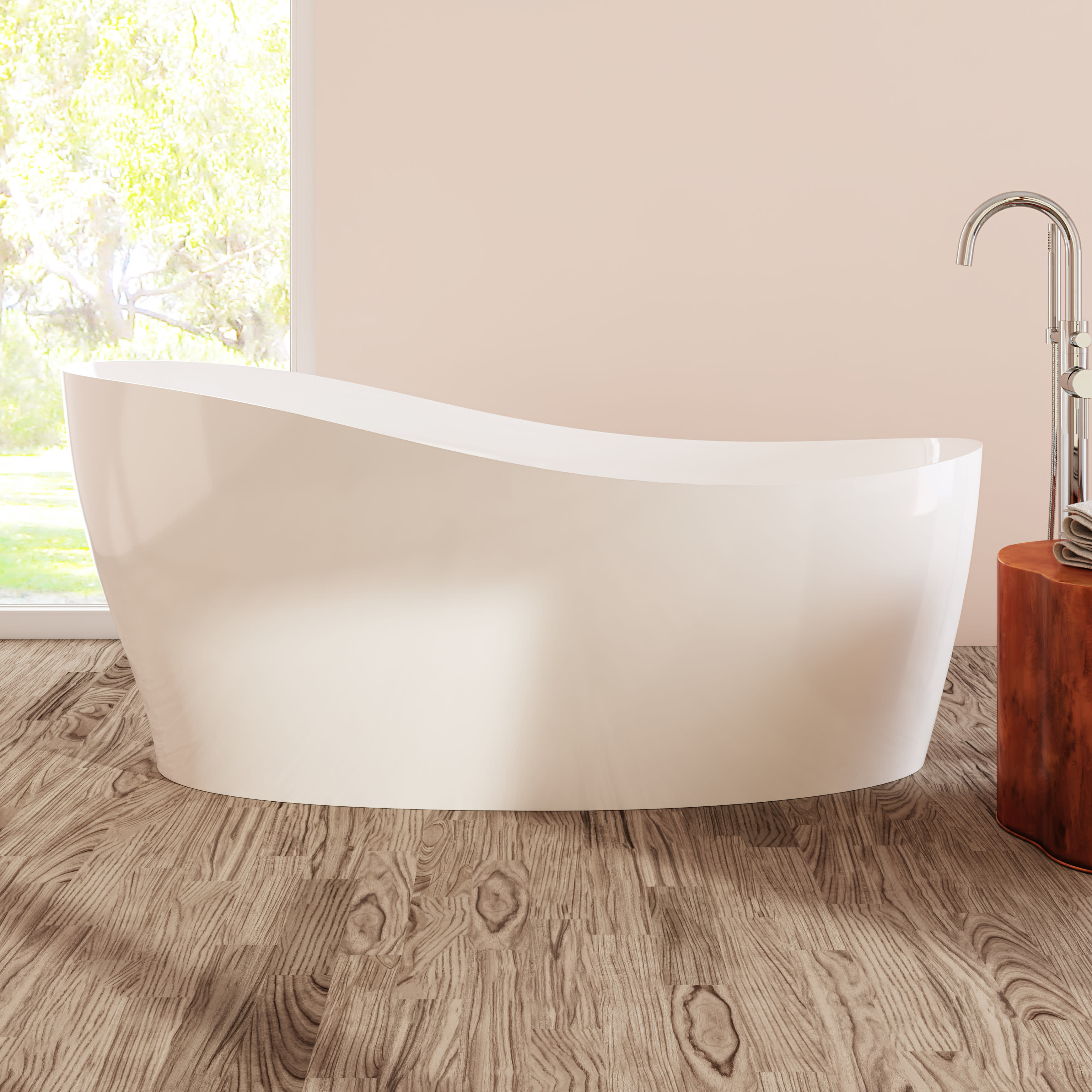 Perlato PTXDEL6734-GW Delphi Acrylic Soaker Tub