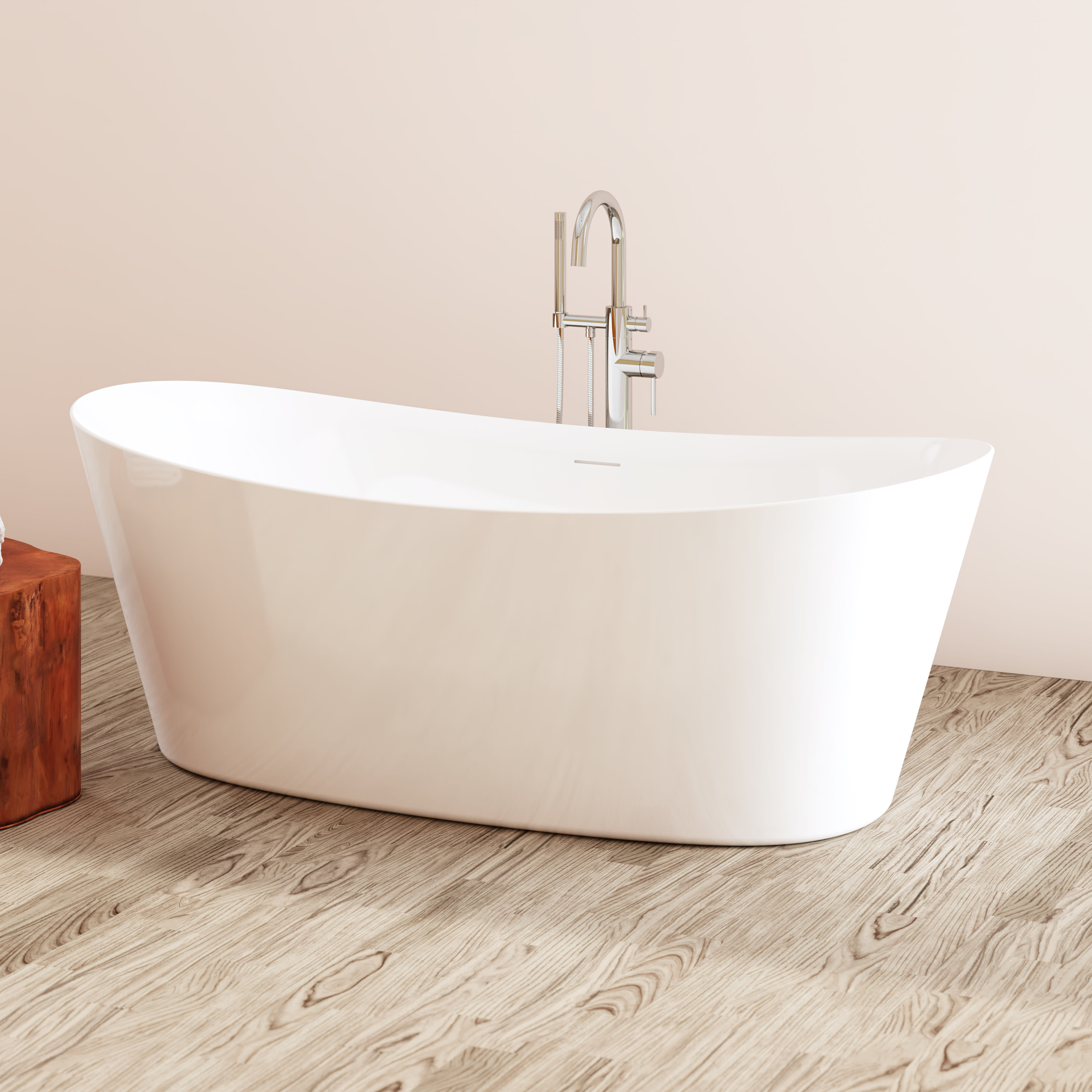 Perlato PTXVLS7134-GW Volos Acrylic Soaker Tub | QualityBath.com