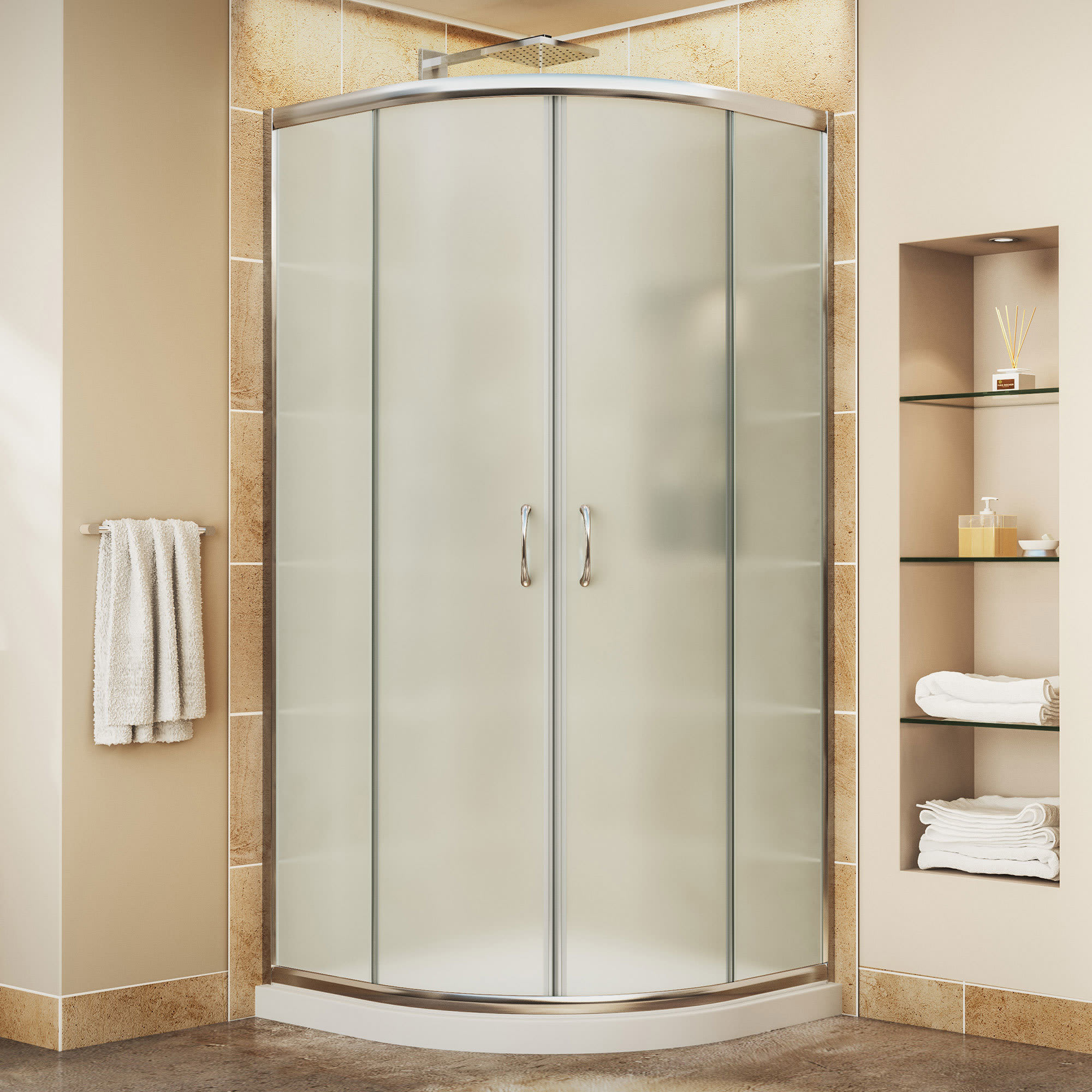 Aston Langham 44 To 48 X 75 Completely Frameless Frosted Glass Sliding Shower Door In Oil Rubbed Bronze Amazon Com