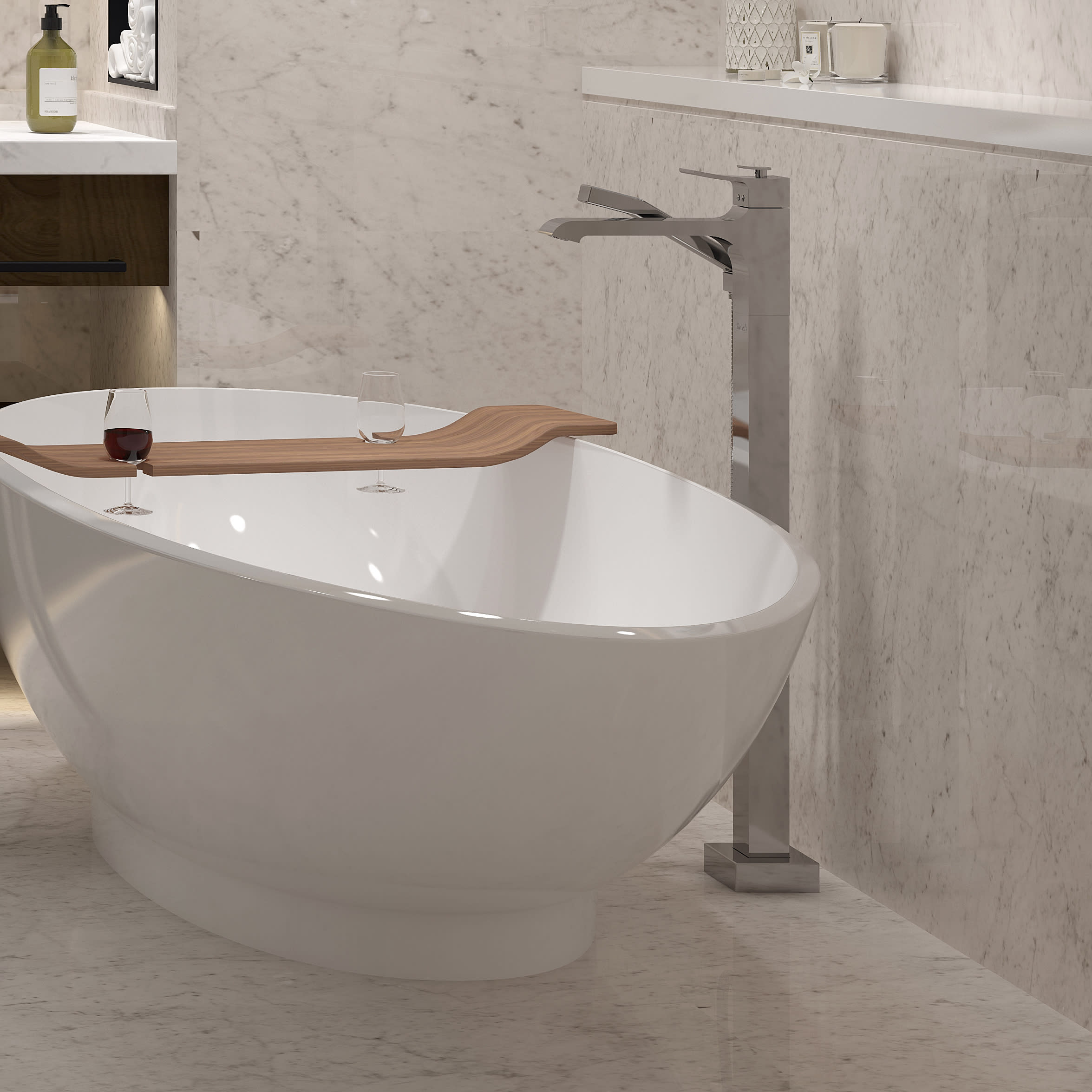 Riobel TZO39 Zendo Trim For Floor Mount Tub Filler | QualityBath.com