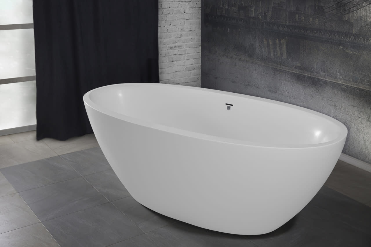 ᐈ 【Aquatica Sensuality™ Mini-F-Blck-Wht Freestanding Solid Surface Bathtub】  Buy Online, Best Prices