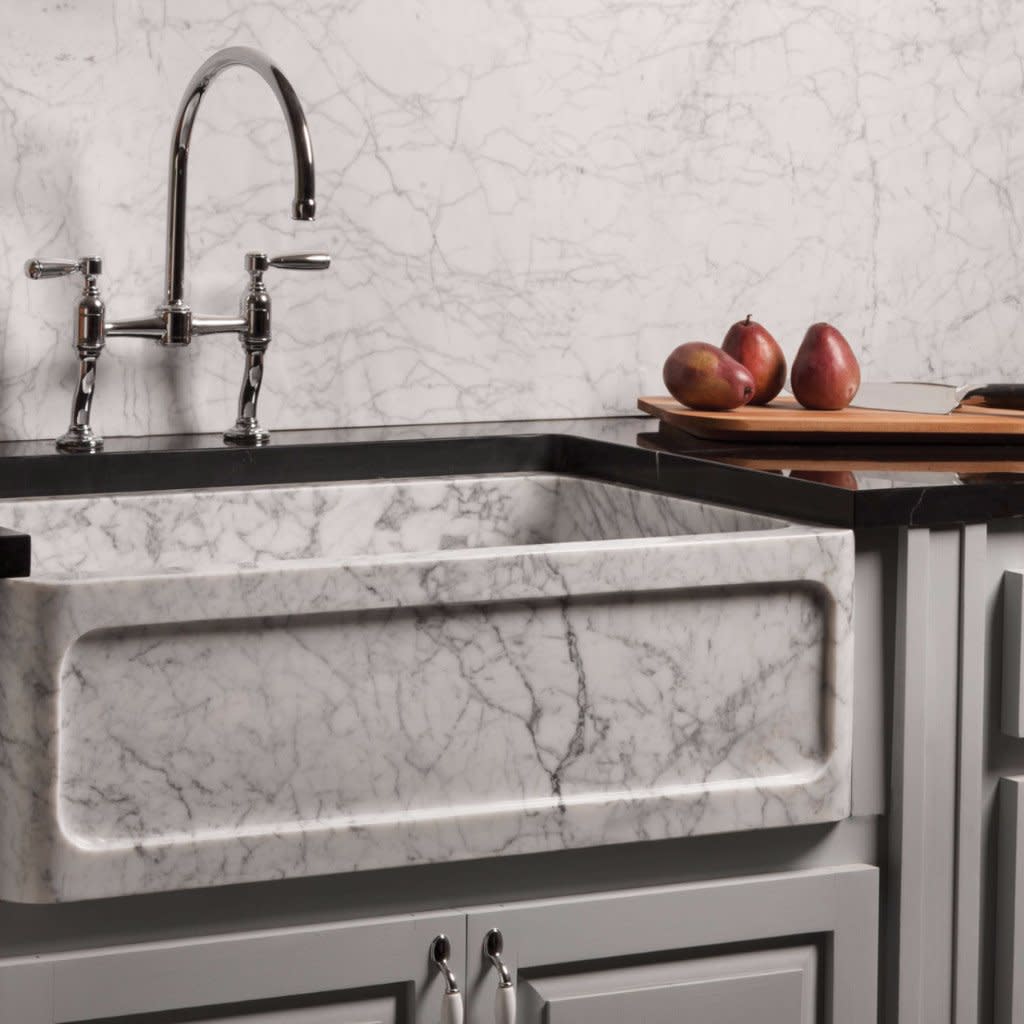 Workstation Basketweave Farmhouse Sink – Stone Forest