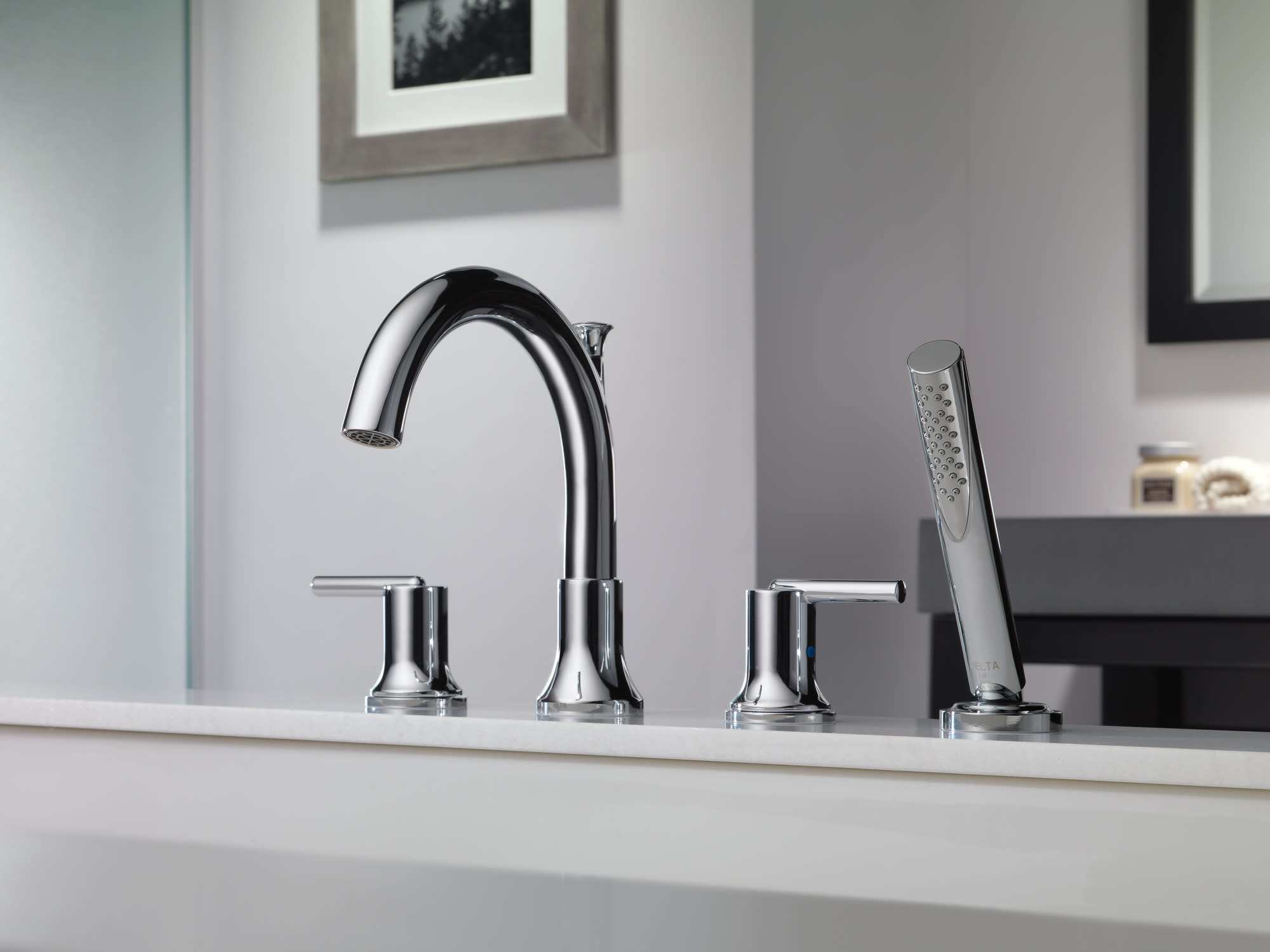 Delta T4759 Trinsic Roman Tub Trim With Hand Shower | QualityBath.com