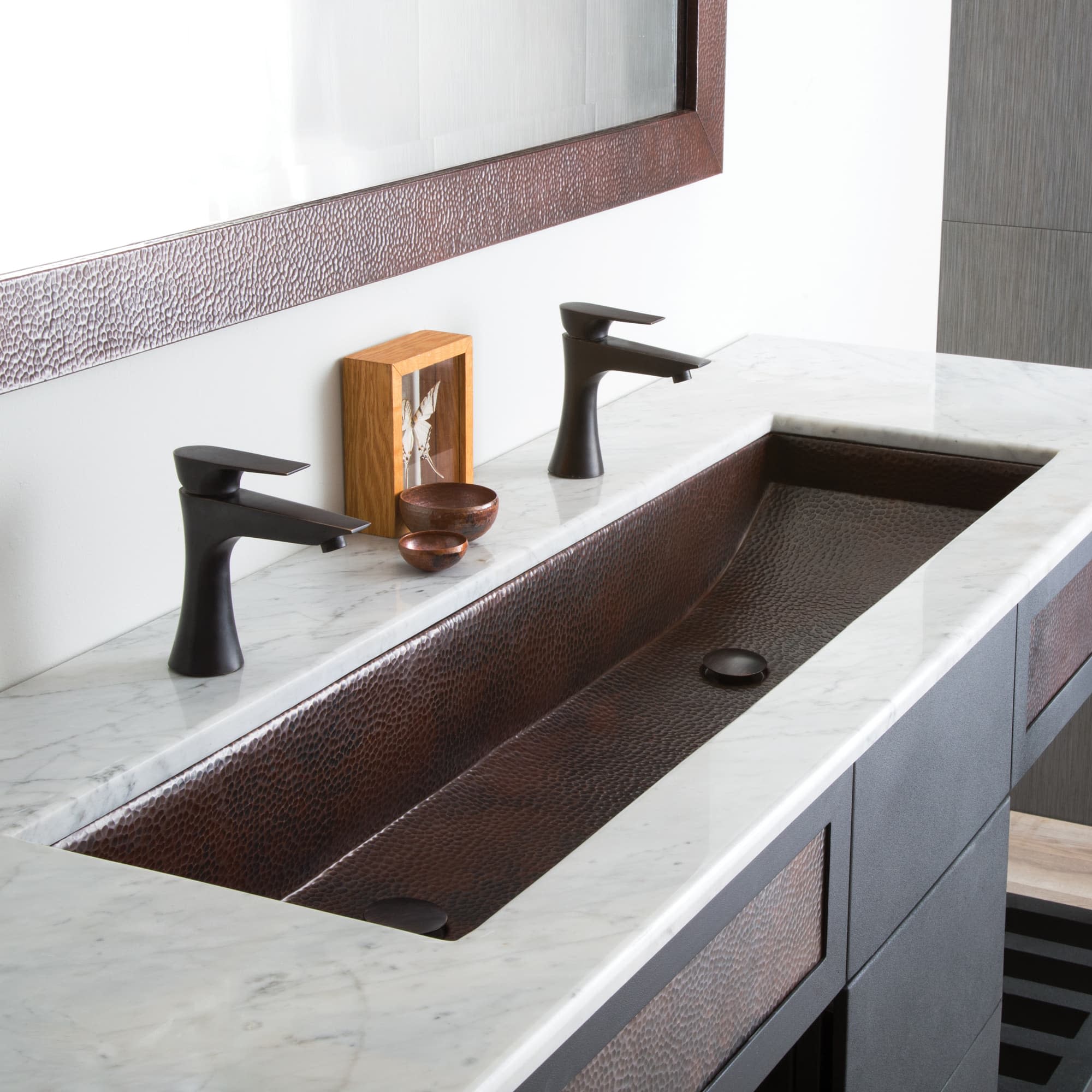 Copper Bathroom Corner Sink Bowl Lavatory