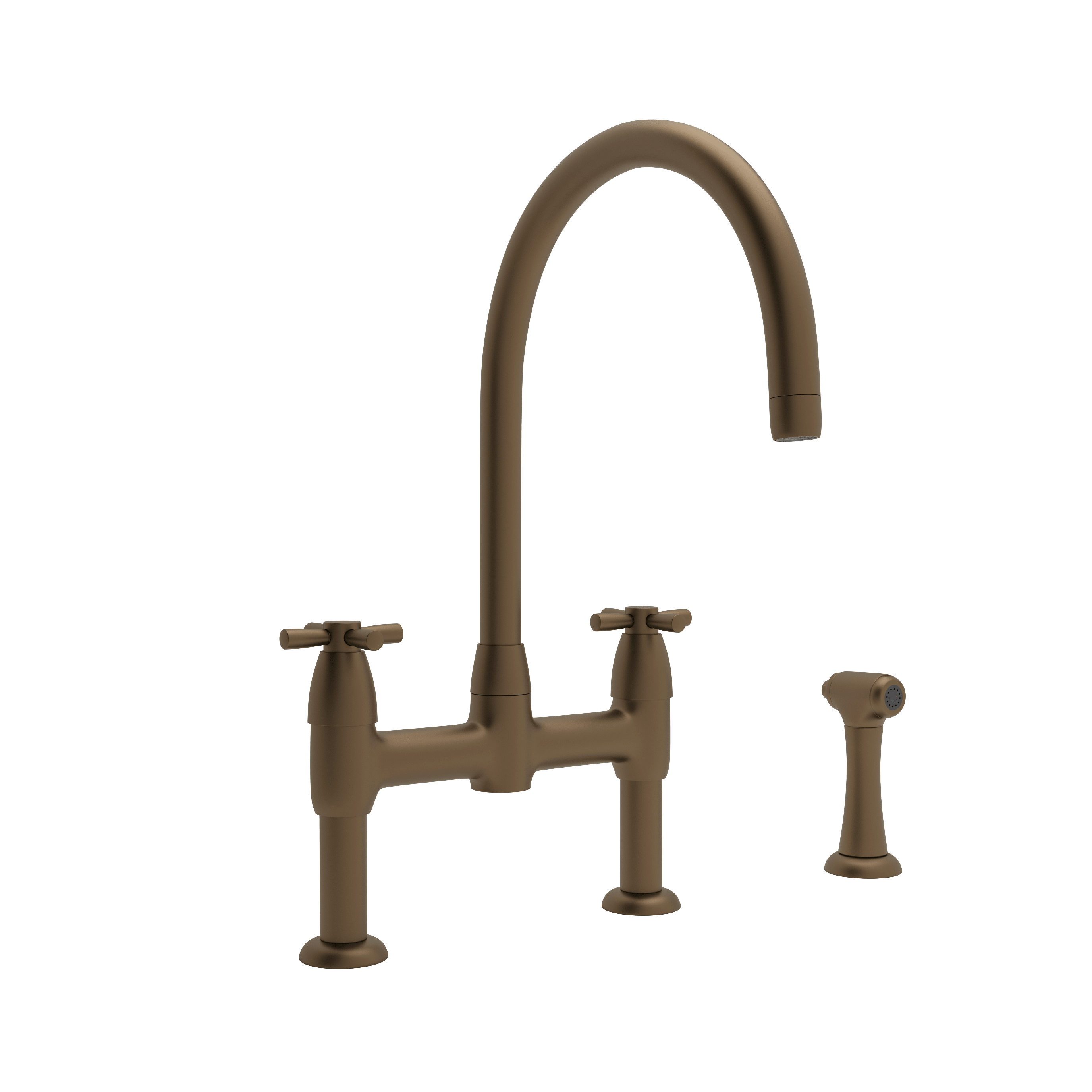 Rohl U.4272X-ULB-2 Perrin  Rowe Holborn Bridge Faucet With Lever Handles  And Sidespray