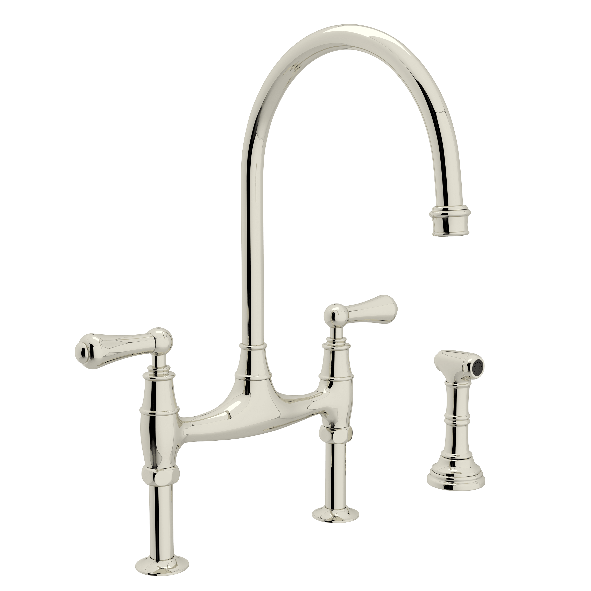 Rohl U.4718X-PN-2 Perrin & Rowe Georgian Era Bridge Faucet With