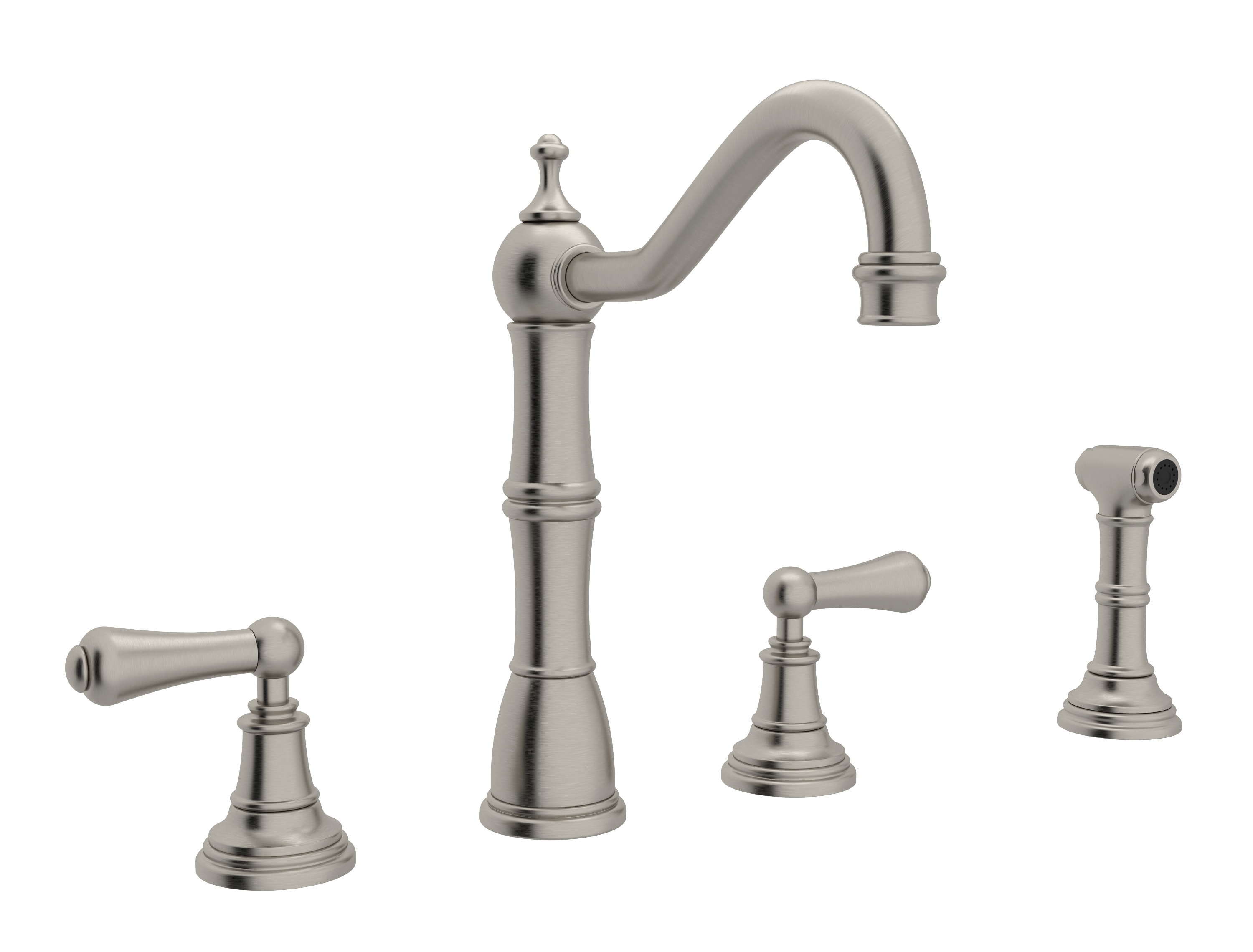 ■交渉可能■　RETRO 　チーク　Ｌ型 カウンター モダン / 4分割ＳＥＴ Rohl U.4775, U.4776 Perrin & Rowe Edwardian 4-Hole Kitchen Faucet