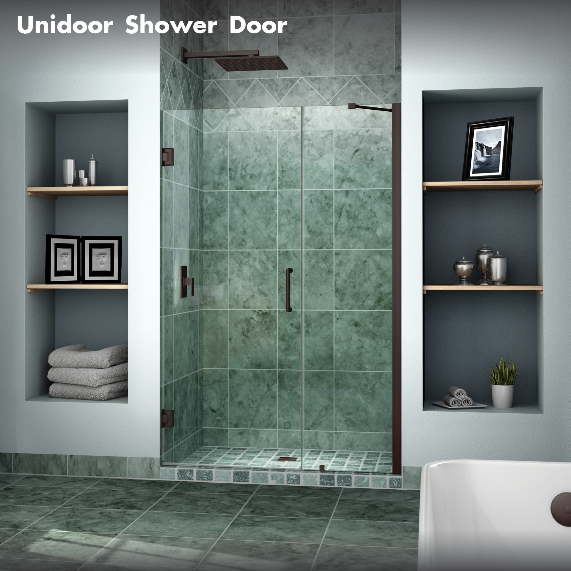 Dreamline Shdr 20387210 01 Unidoor 38 26 Inch Shower Door With 12 Stationary Panel And Support Arm Qualitybath Com