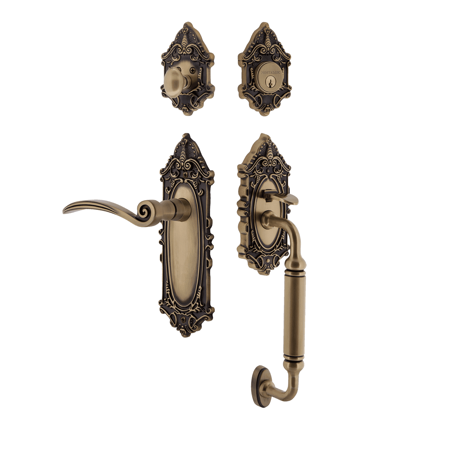 Nostalgic Warehouse 768526 Victorian Plate C Grip Entry Set Swan