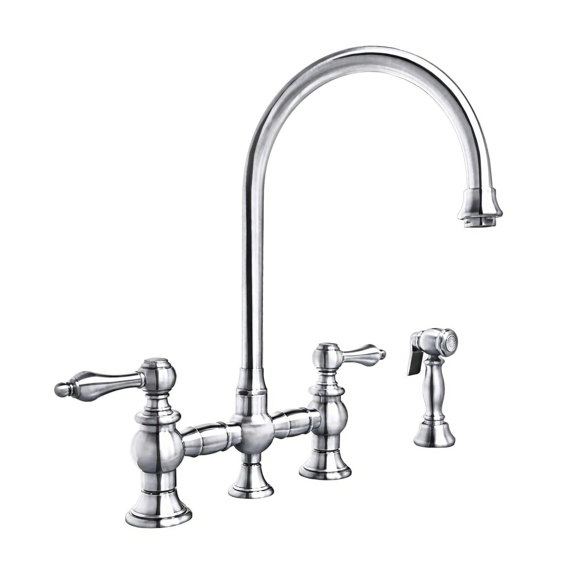 Whitehaus WHKBTLV3-9101-NT Vintage Iii Plus Bridge Faucet