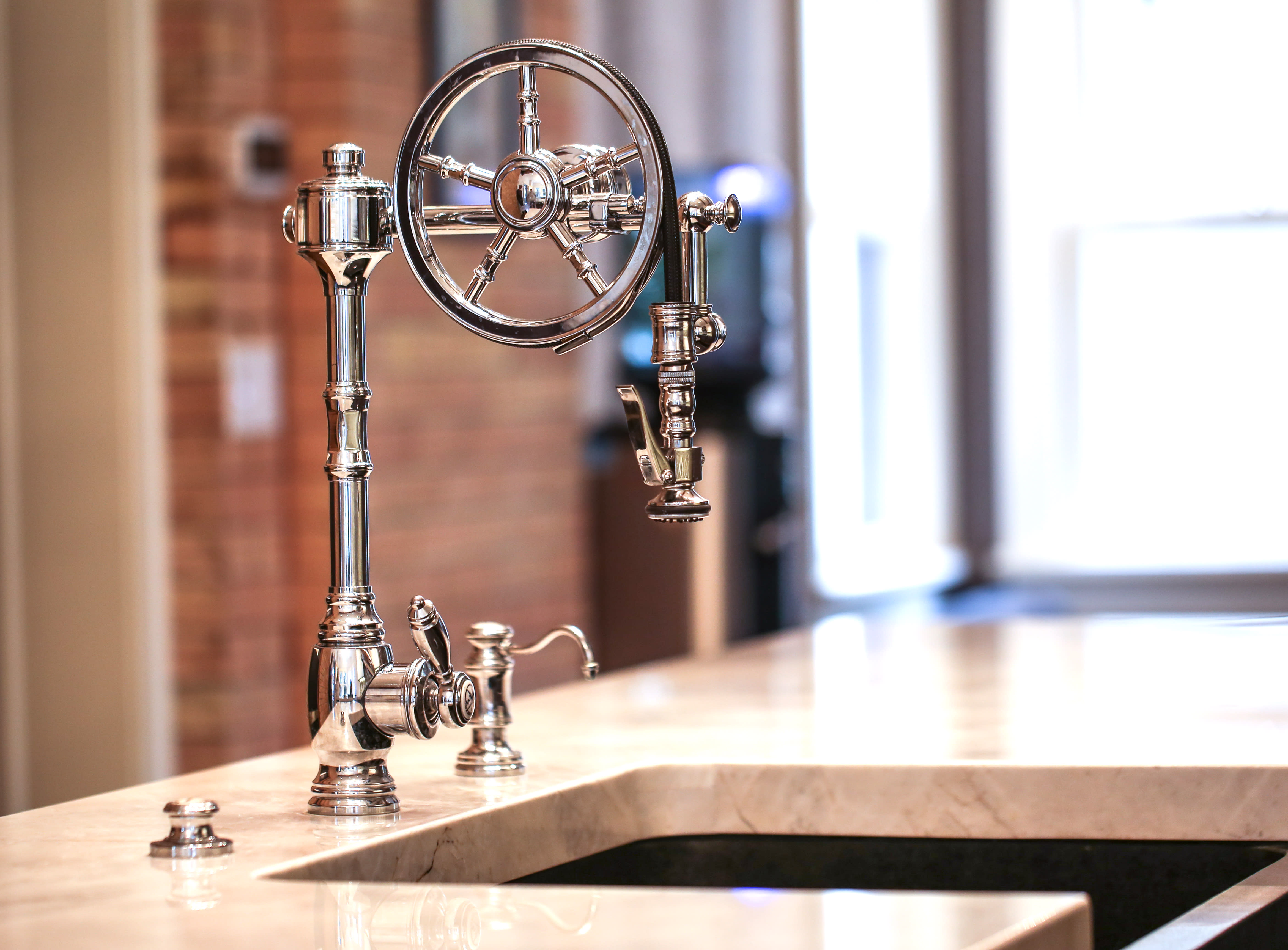 Waterstone 5100 Abz The Wheel Pull Down Faucet Qualitybath Com