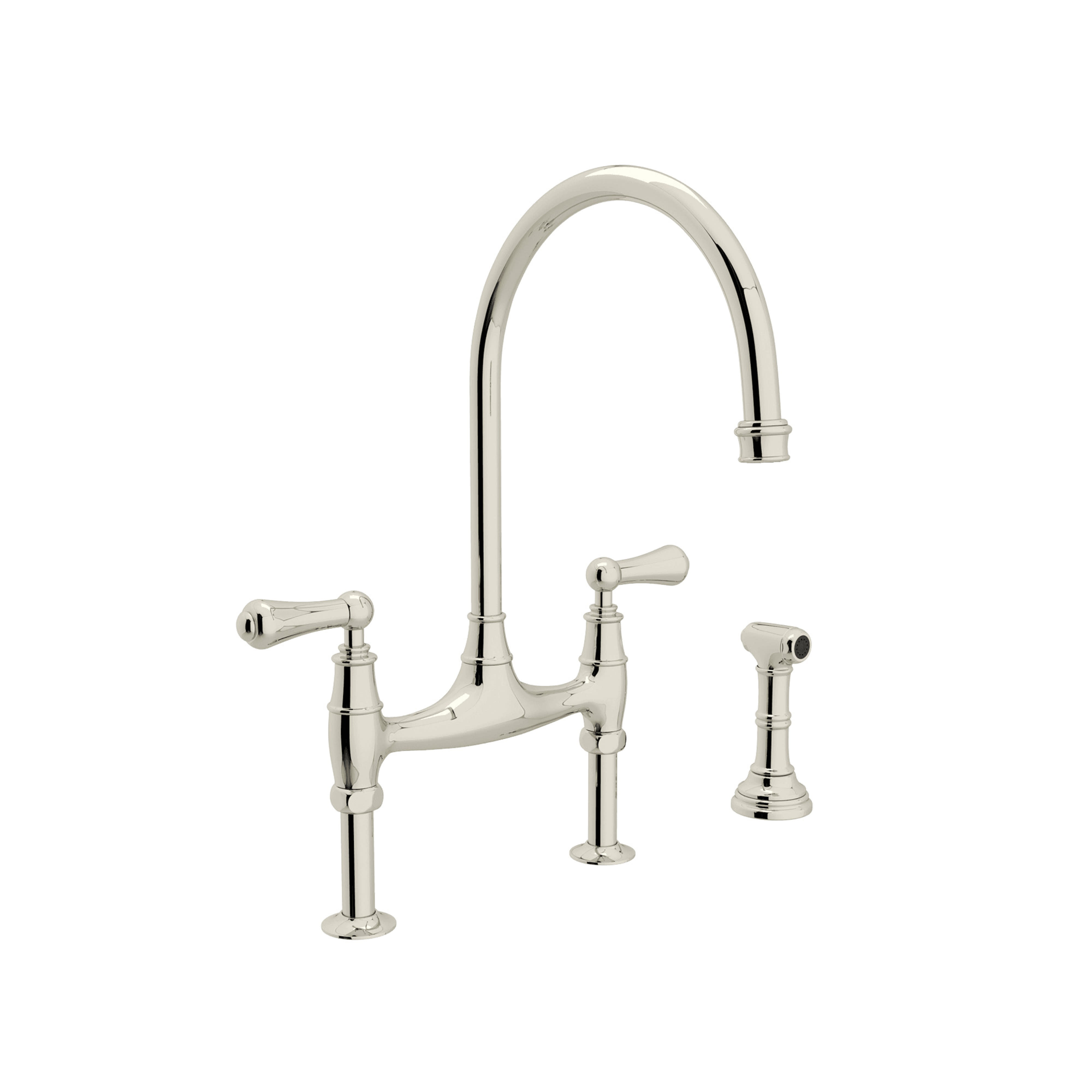 Rohl U.4719L-PN-2 Perrin & Rowe Georgian Era Bridge Faucet With