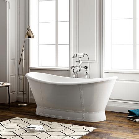 Barclay ATDSN66B-WH Milan Freestanding Double Slipper Tub