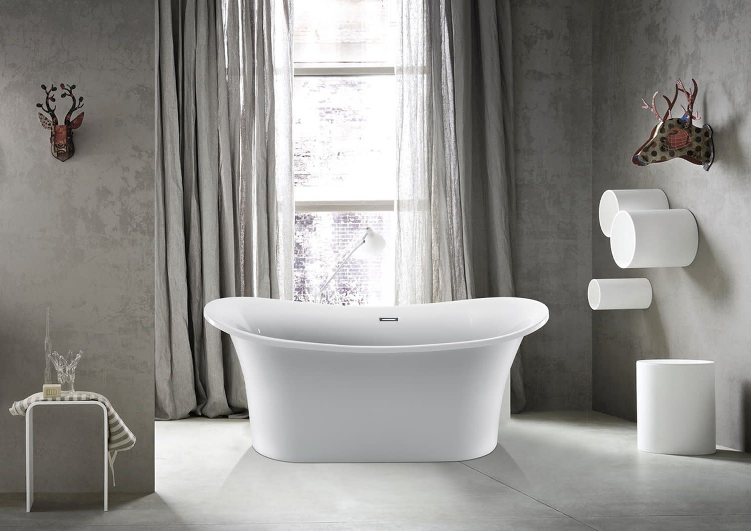 Barclay ATFDSN72IG Nydia Double Slipper Tub With Integrated