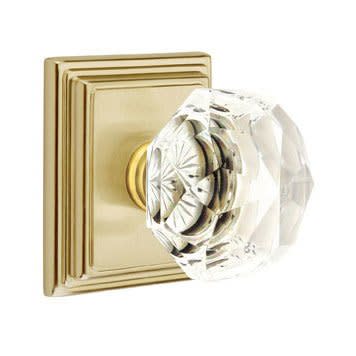 Emtek 8161CK Diamond Glass Knob With Wilshire Rosette Emtek 8161CK Diamond Glass Knob With Wilshire Rosette