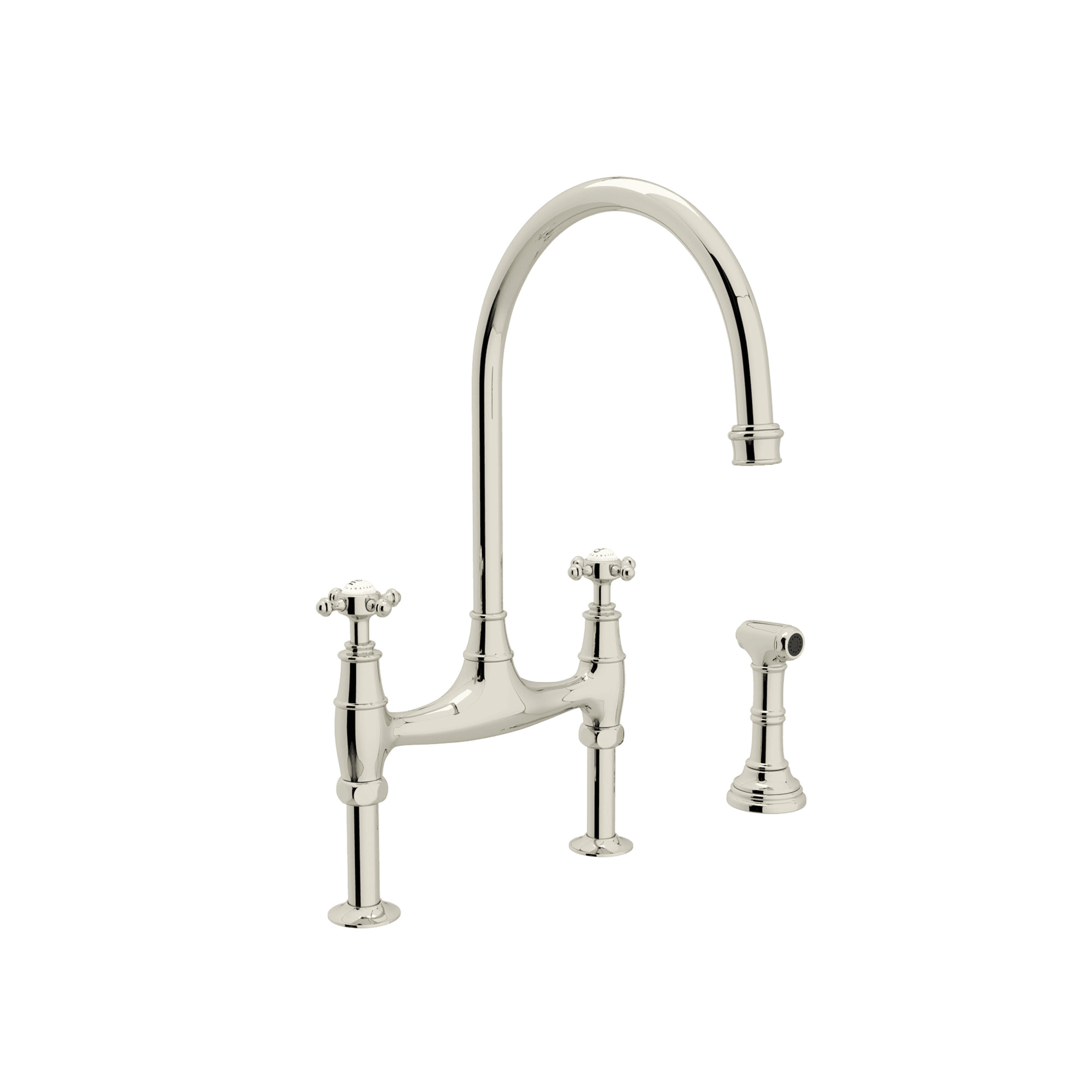 Rohl U.4719L-PN-2 Perrin & Rowe Georgian Era Bridge Faucet With