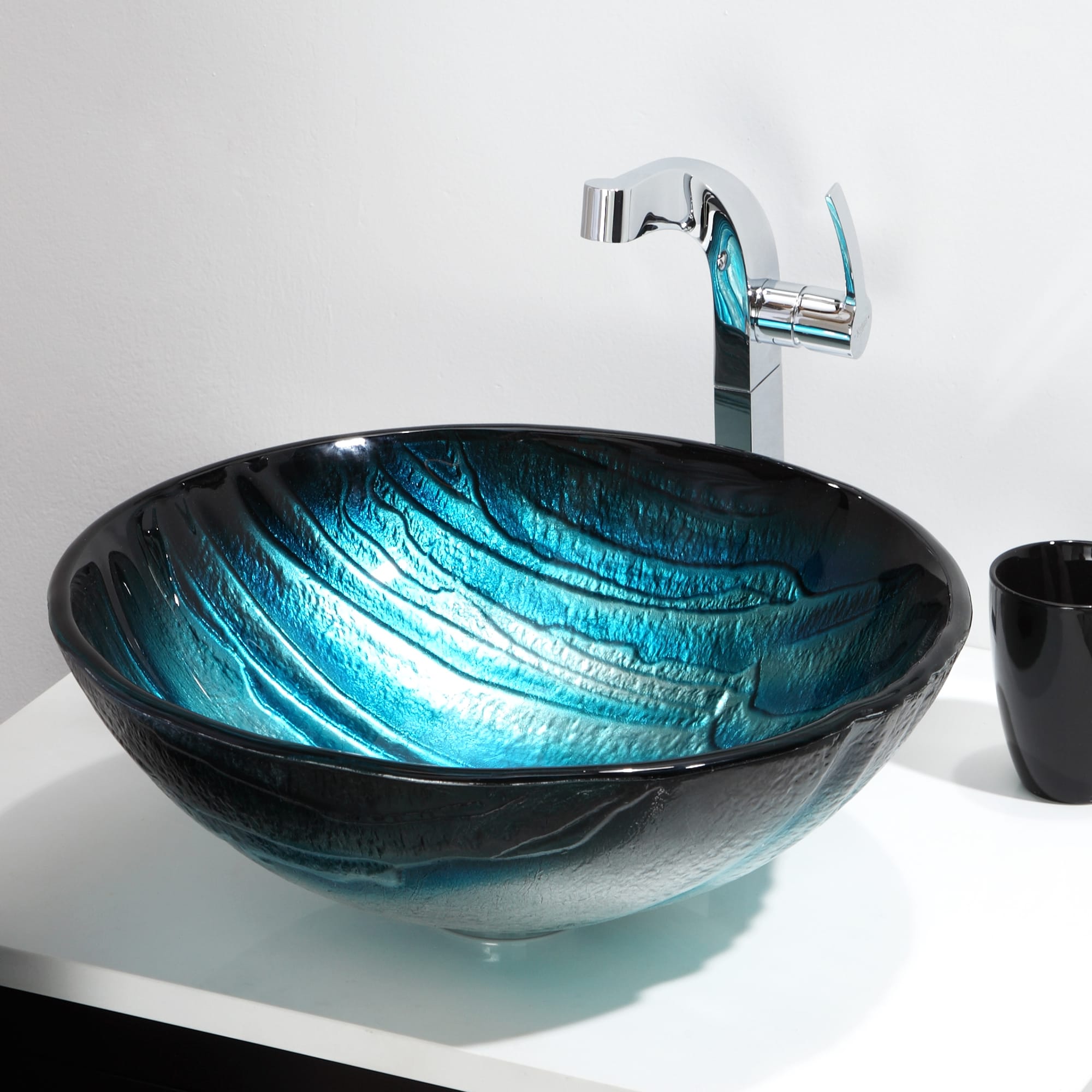 Kraus GV-399-19mm Nature Series Ladon Glass Vessel Bathroom