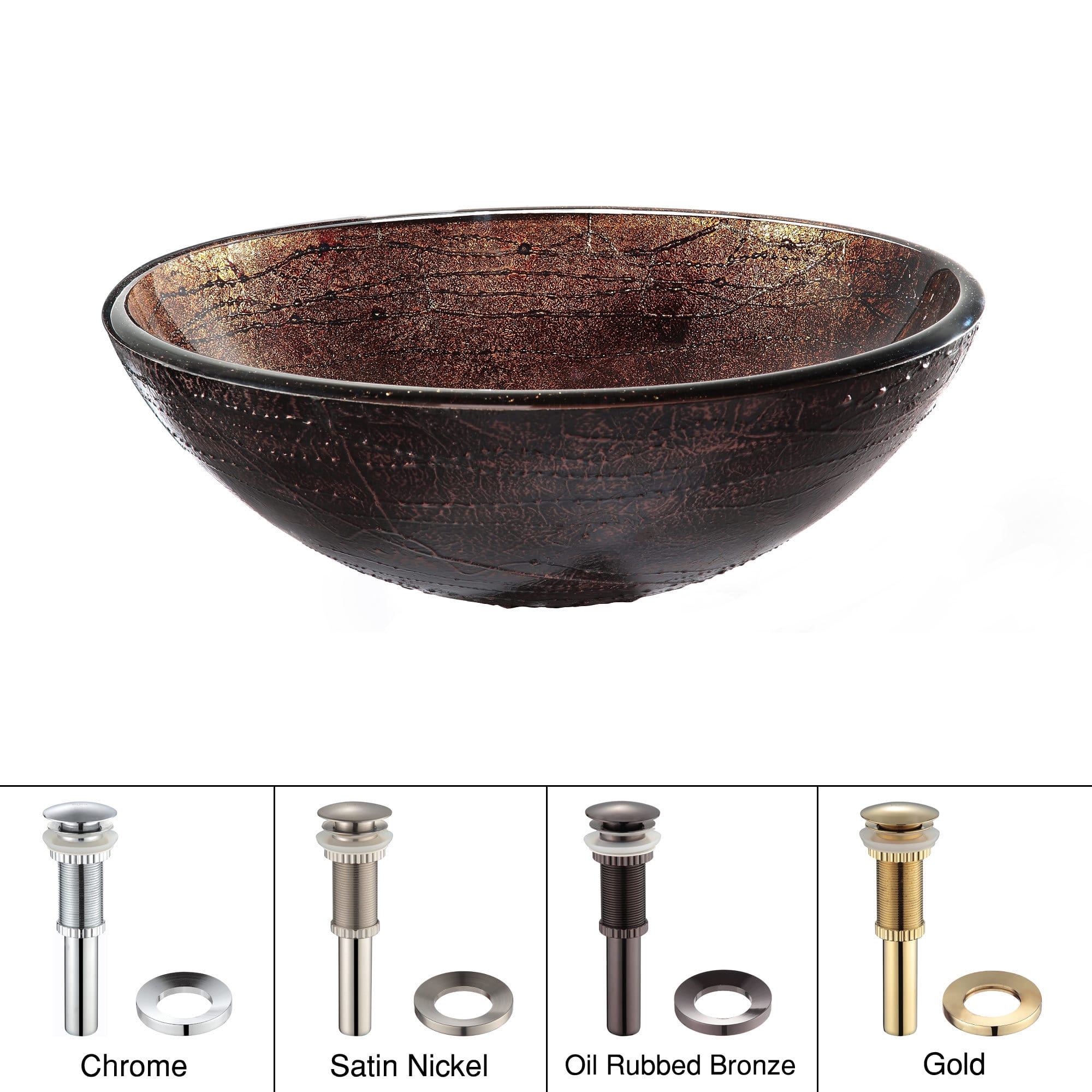 Kraus Bathroom Combo Set Copper Snake Glass Sink and Ramus Faucet - Bed Bath  & Beyond - 4512235