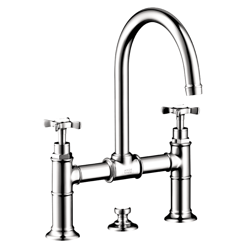 Axor 16510 Montreux Widespread Faucet With Cross Handles, Bridge