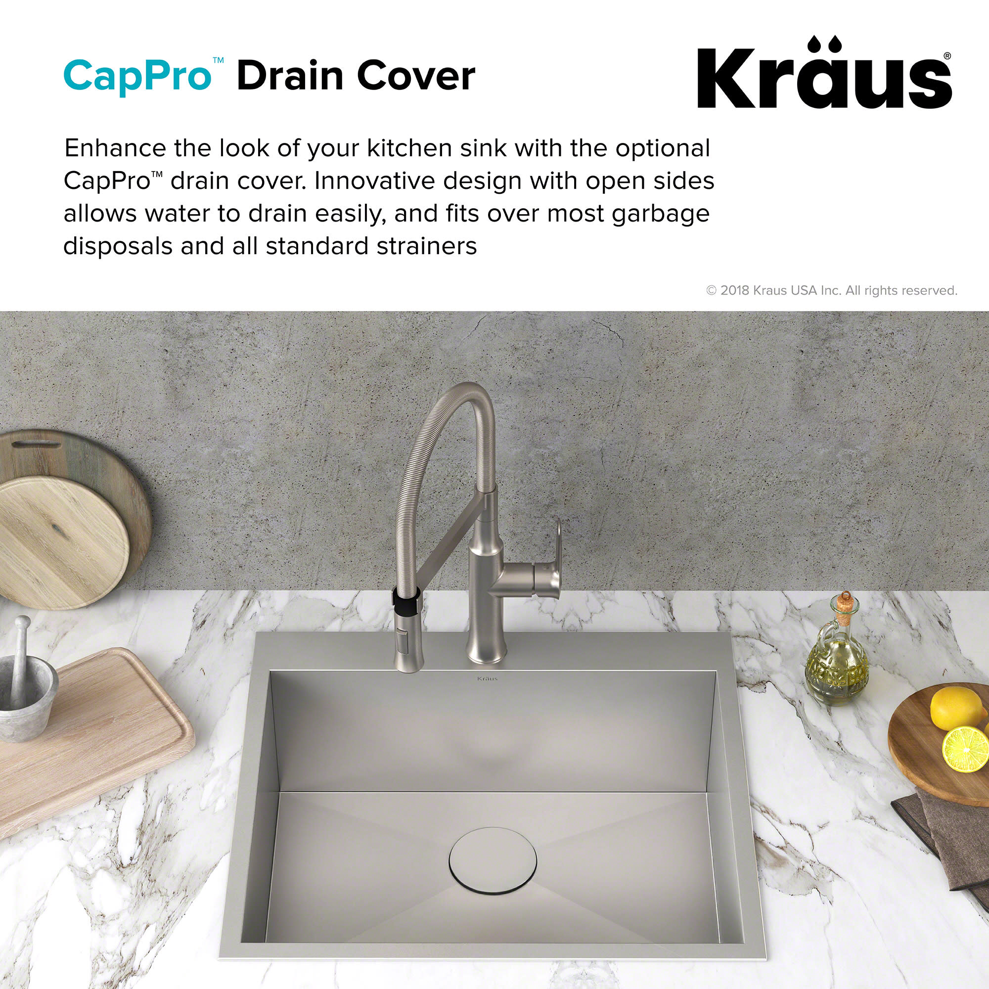 Kraus STC-2 CapPro Removable Decorative Drain Cover [STC-2