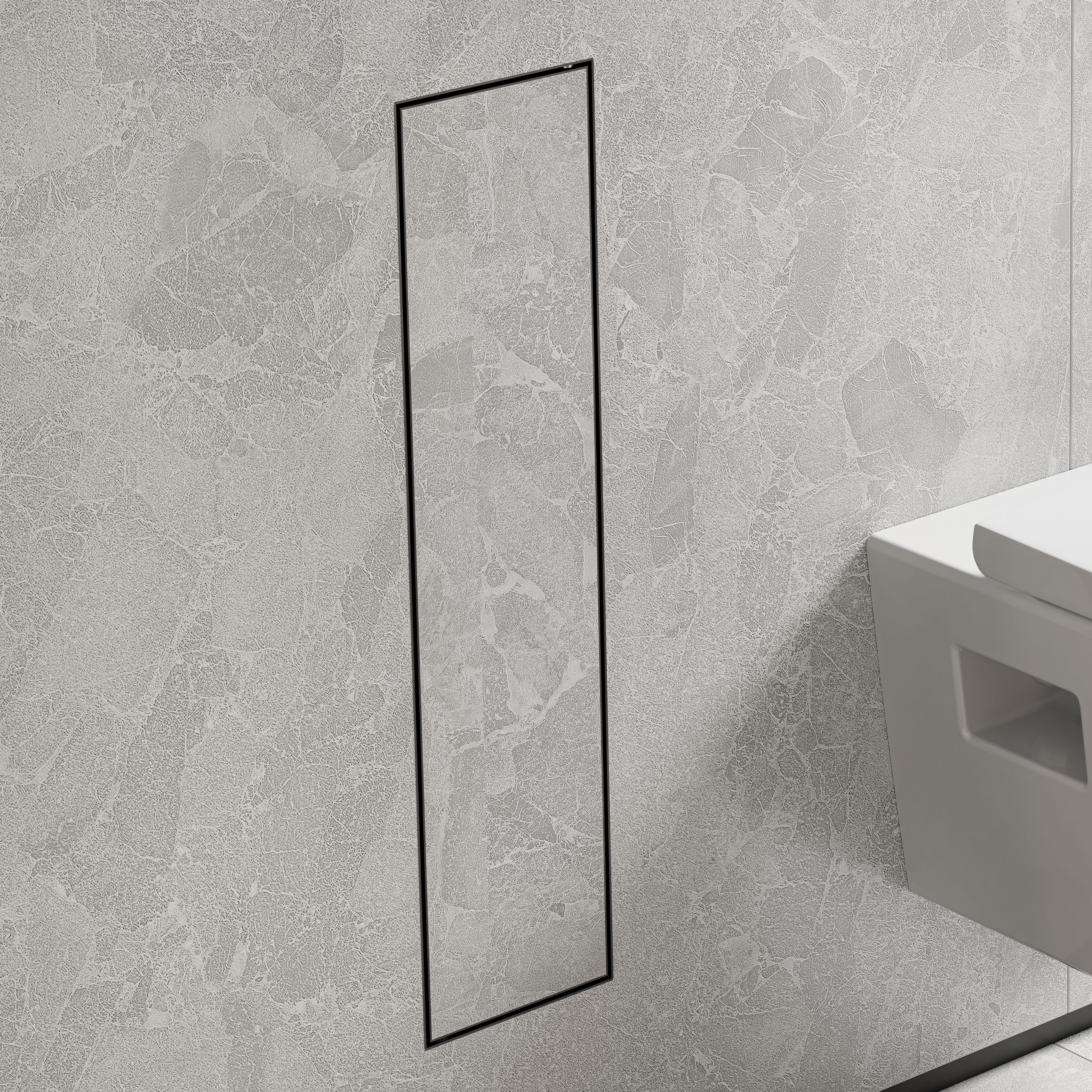 Hansgrohe 56060670 Xtrastoris Rock Recessed Toilet Brush Holder