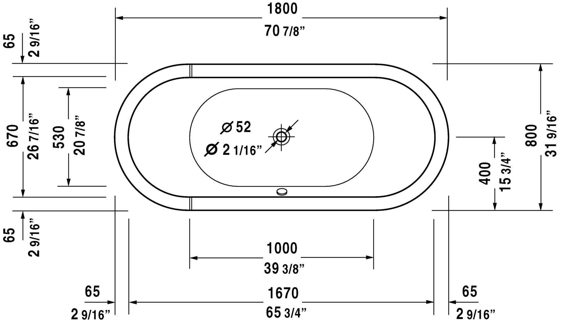 Duravit 700010000000090 Starck Freestanding Soaker Tub Duravit 700010000000090 Starck Freestanding Soaker Tub