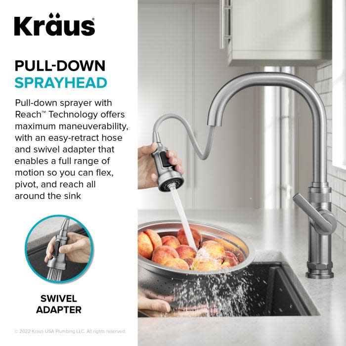 Kraus KPF-4102CH Allyn Industrial Pull-Down Single Handle Kitchen Faucet 