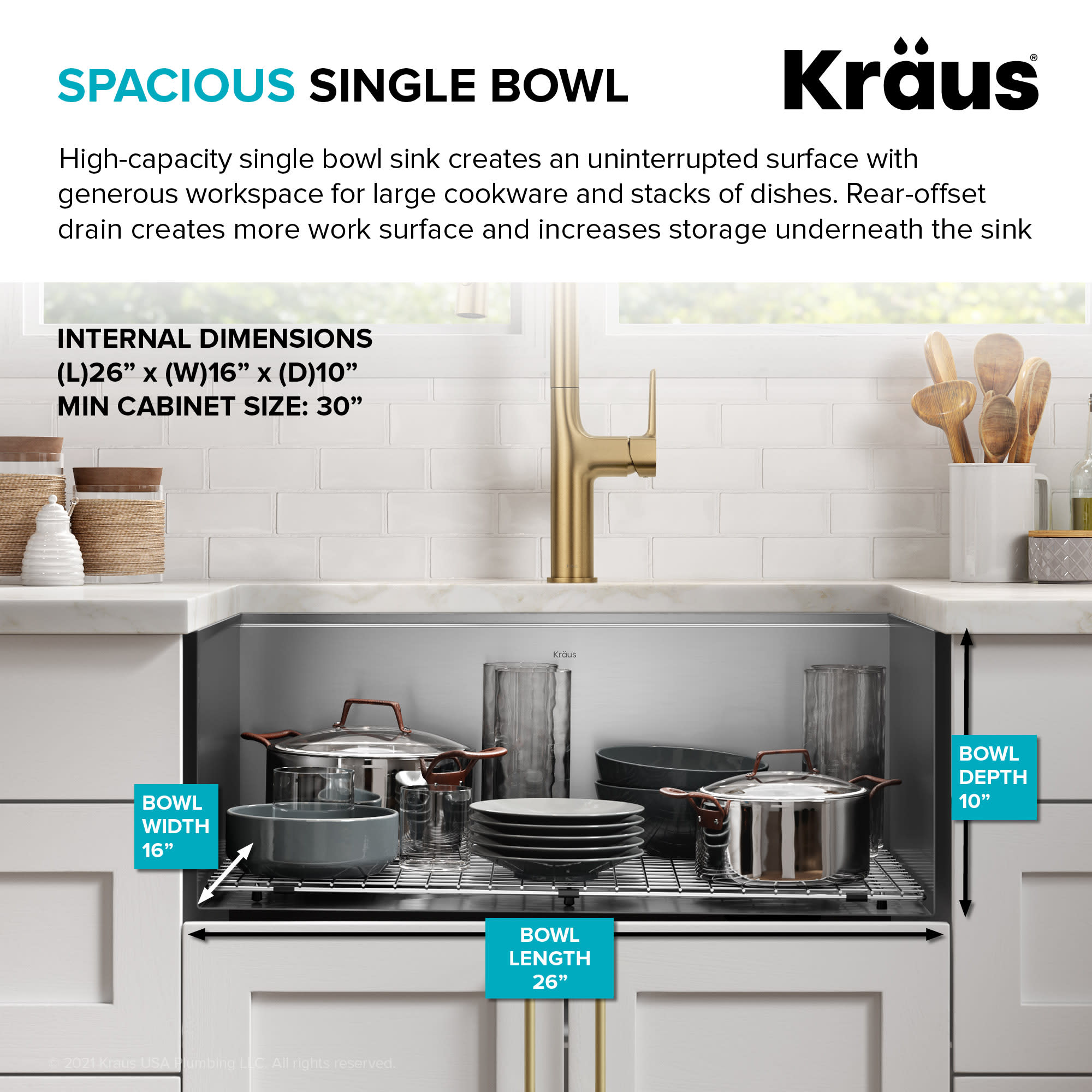 Kraus KWU110-28 28 Workstation Kitchen Sink With Accessories