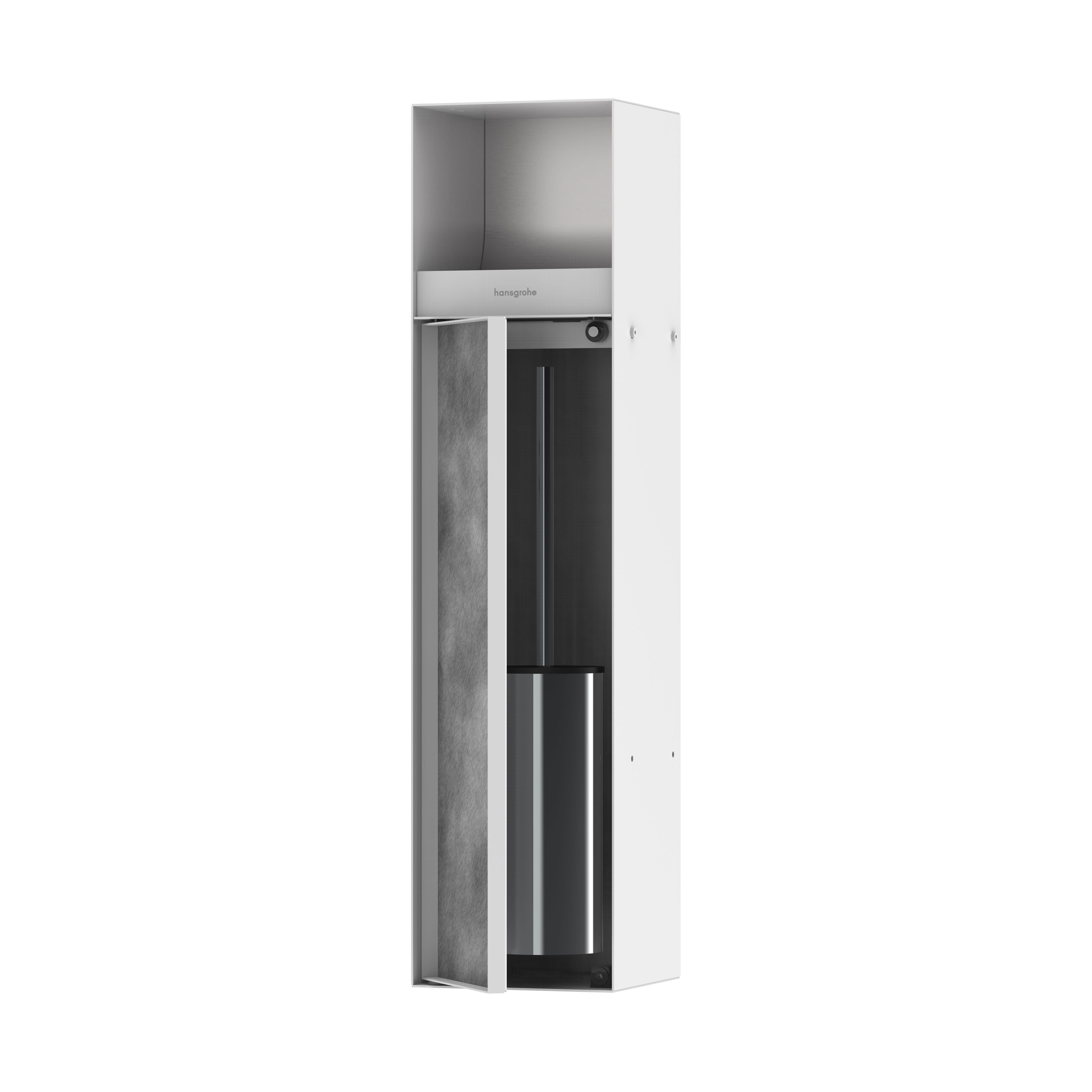 Hansgrohe 56062700 Xtrastoris Rock Recessed Toilet Brush Holder