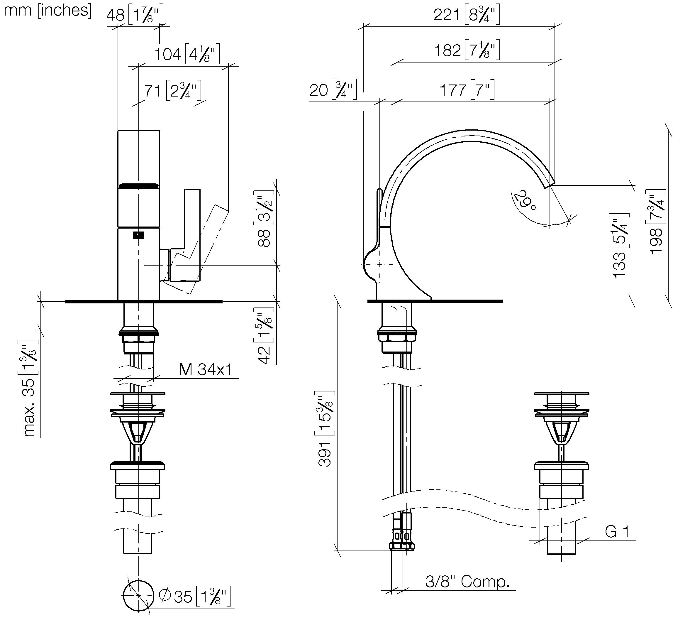 Dornbracht 33505811-060010 Cyo Single Lever Faucet With Drain ...