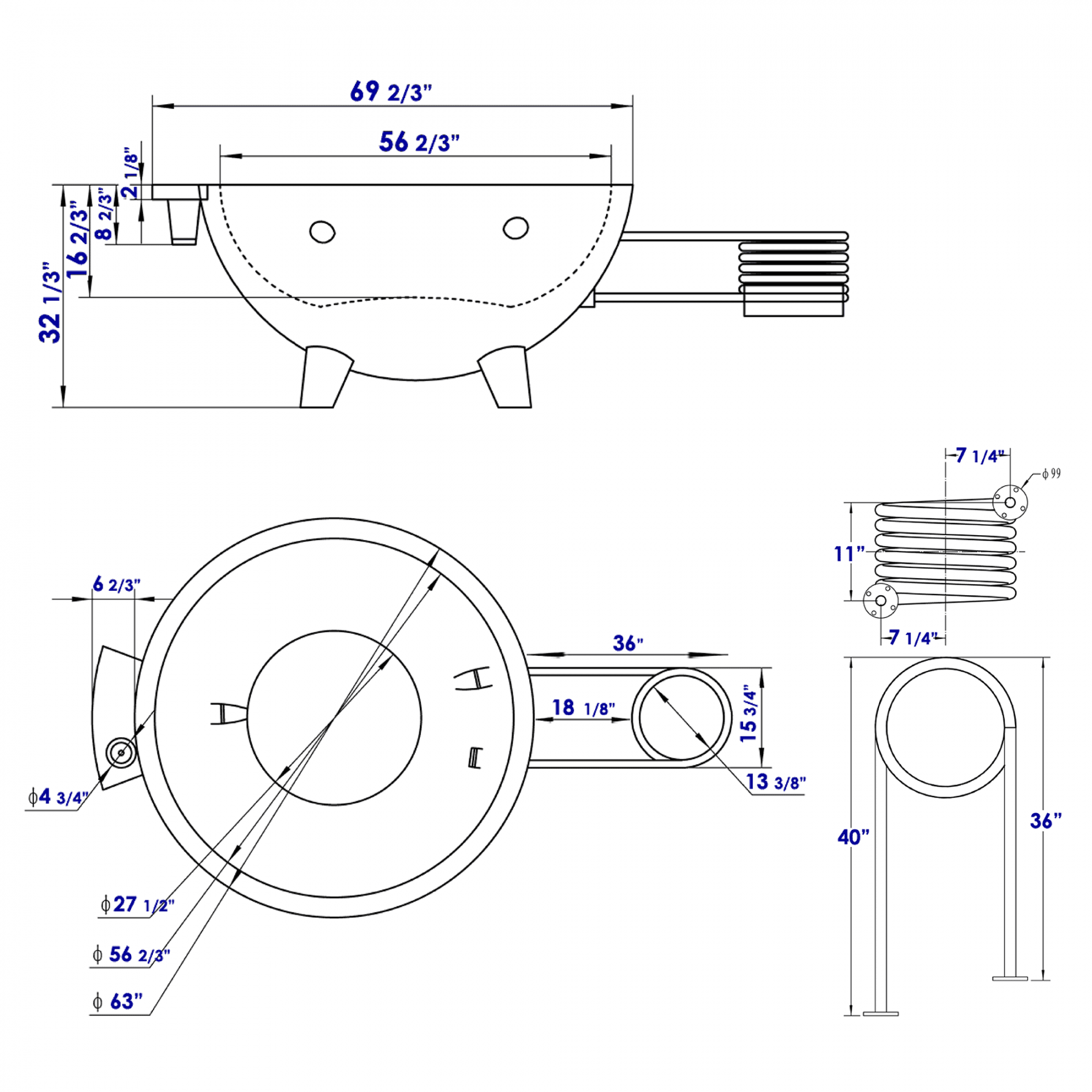 ALFI brand FireHotTub Portable Outdoor Hot Bath Tub